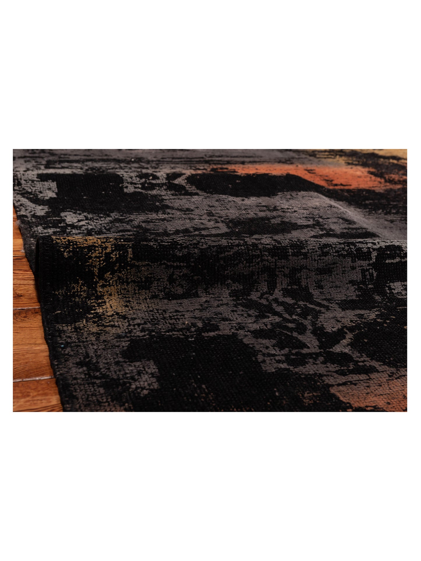 Vintage 108911 Black 6.11x7.4 Hand Knotted Rug
