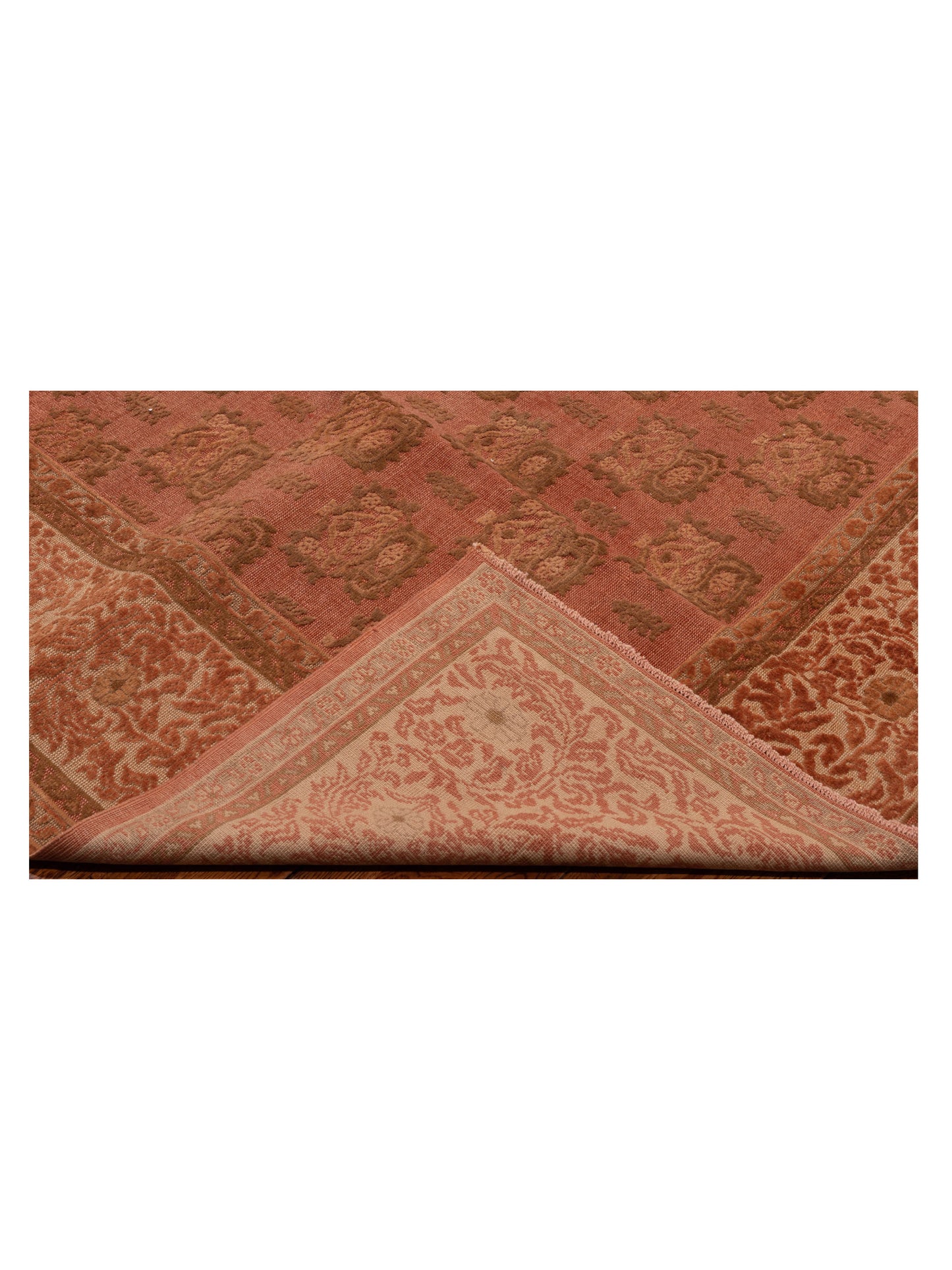 Antique Loom 147402 Pink Ivory 6.8x7.9 Hand Knotted Rug