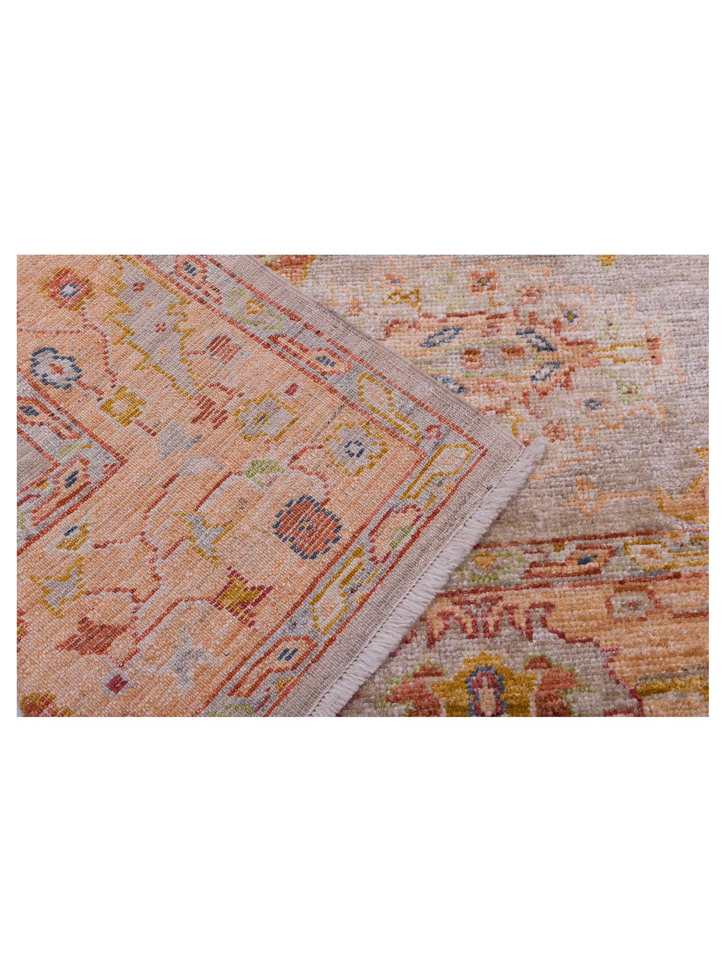 Angora Oushak 144584 Silver Mustard 6.3x12.10 Hand Knotted Rug