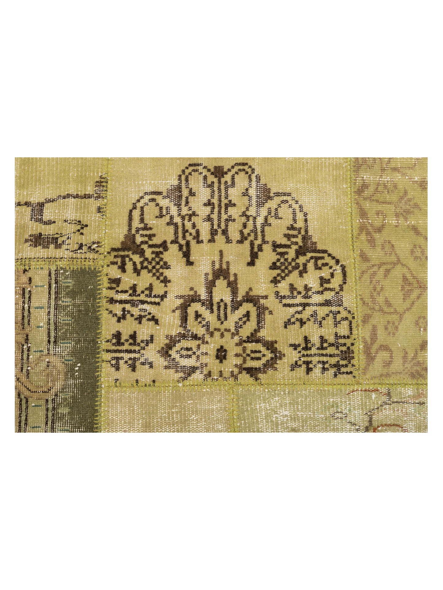 Turkish Vestige Patchwork 113254 Green 9x12 Hand Knotted Rug