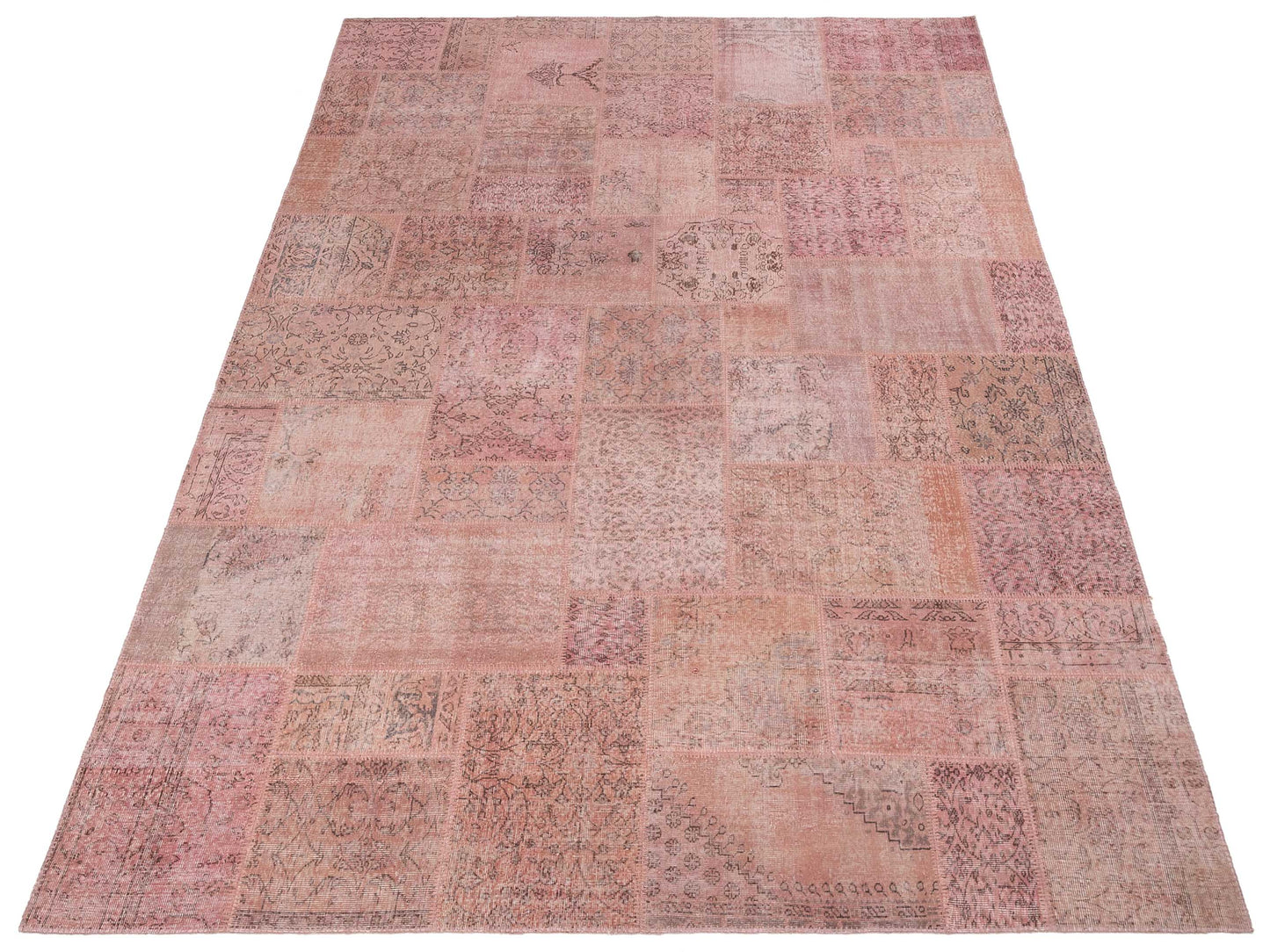 Turkish Vestige Patchwork 149176 Pink 10x13.11 Hand Knotted Rug