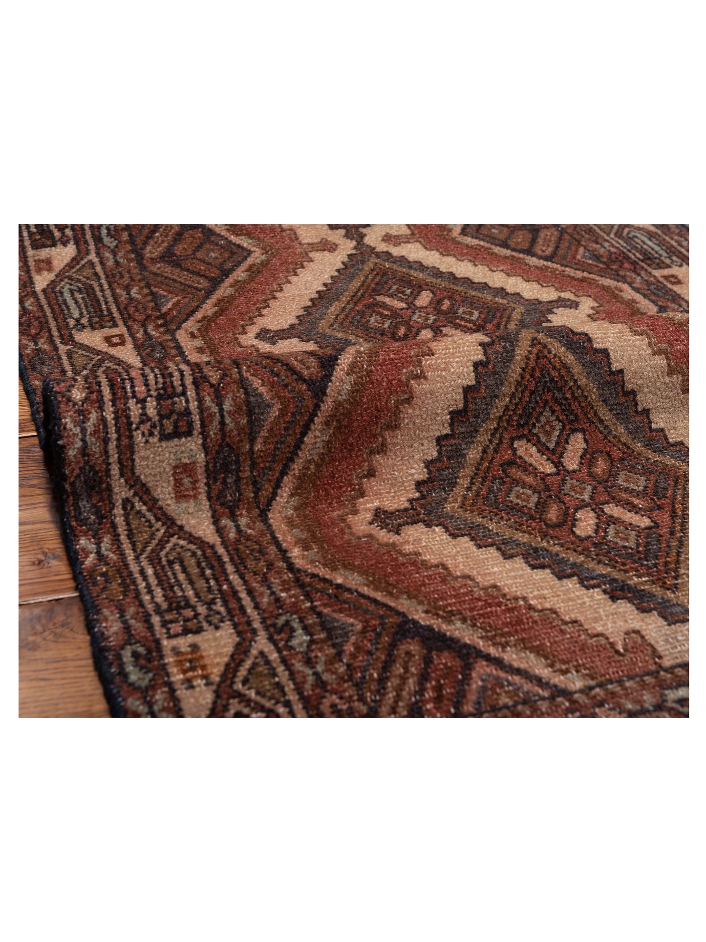 Persian 147724 Ivory Brown 2.5x9.4 Hand Knotted Rug