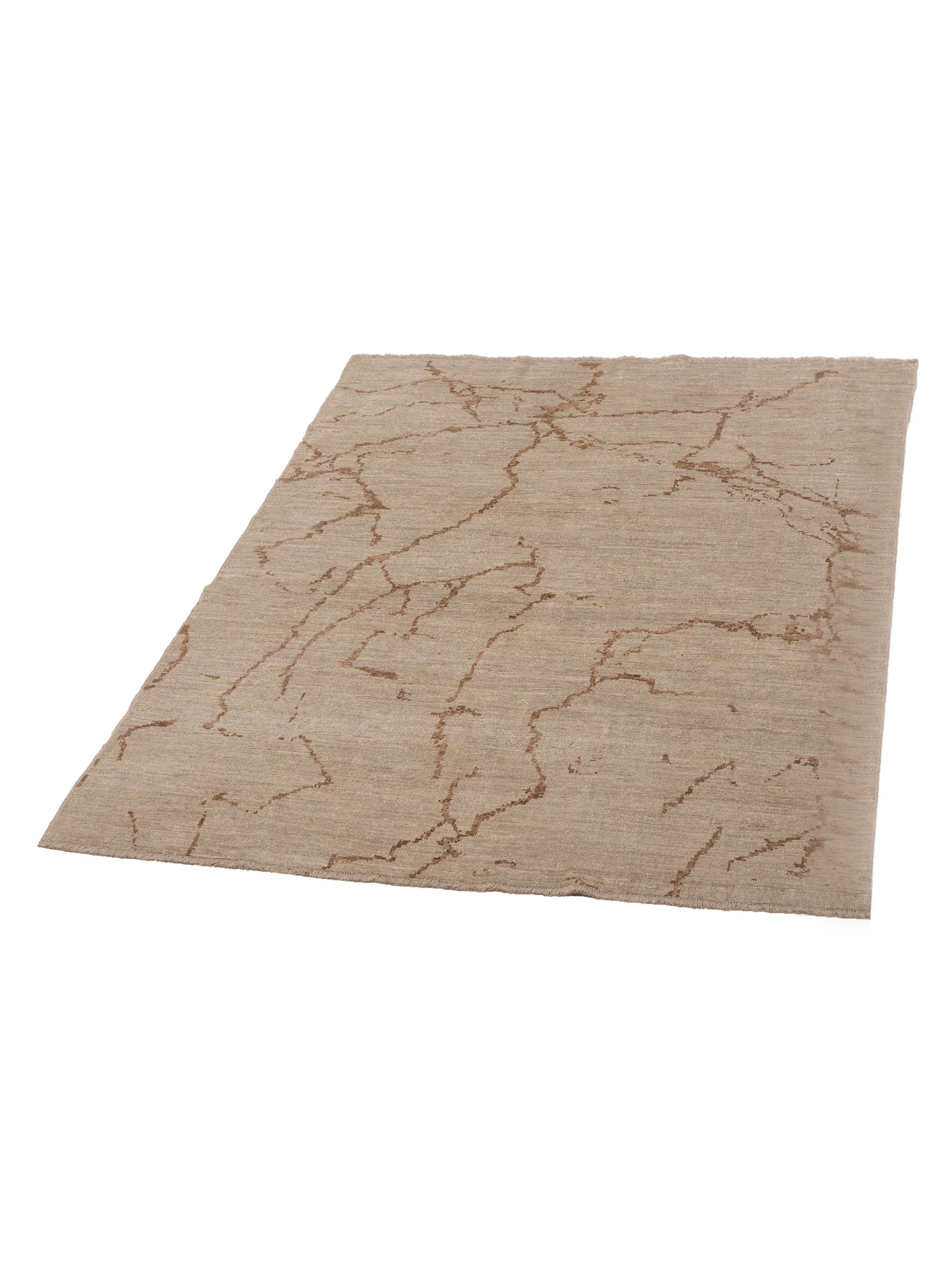 Angora Oushak 125825 Silver Brown 5.10x7.3 Hand Knotted Rug