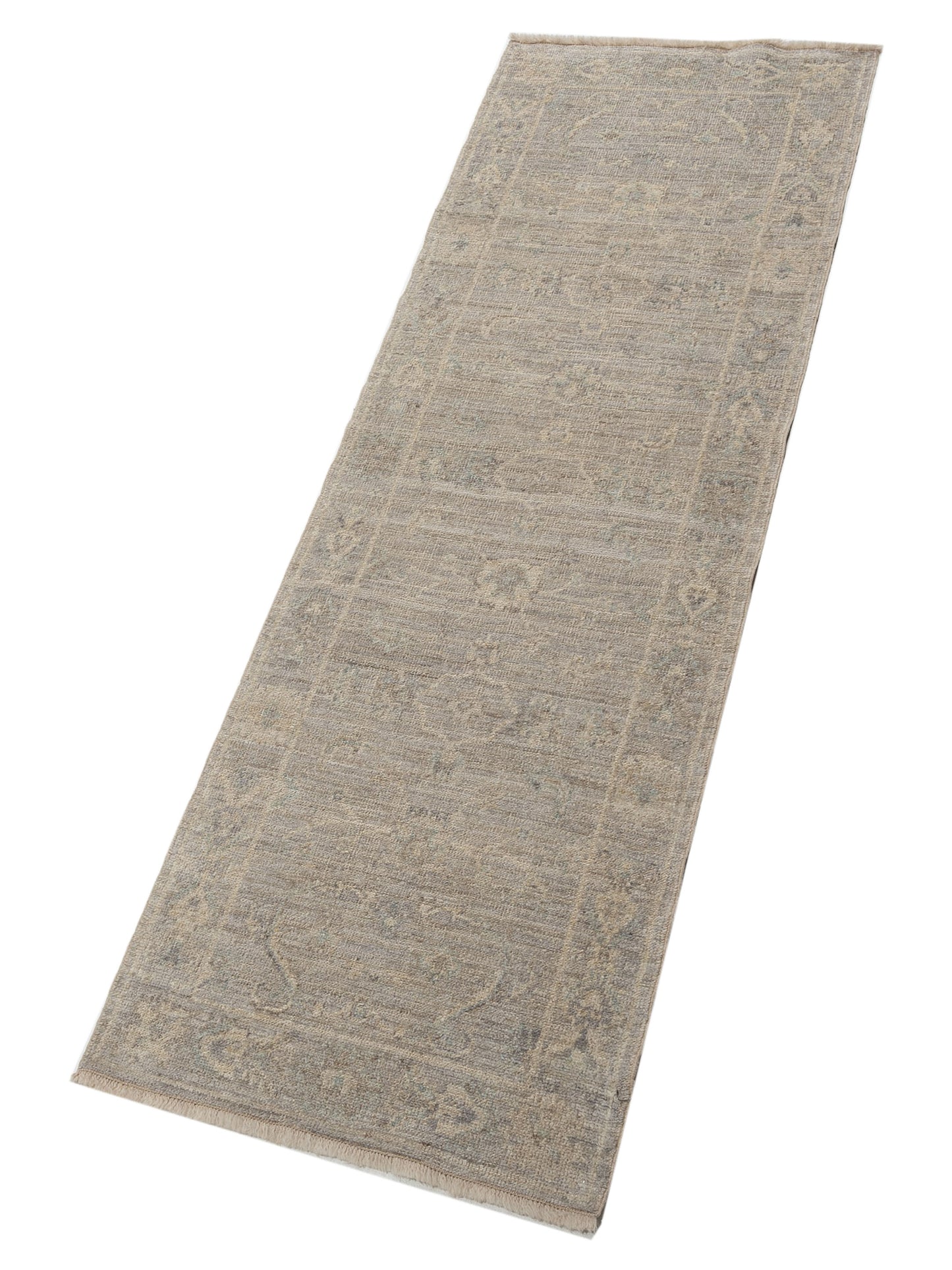 Angora Oushak 147015 Light Gray Light Gray 2.8x7.9 Hand Knotted Rug
