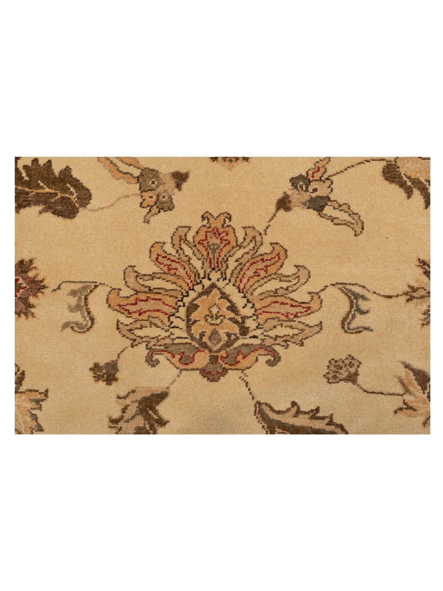 Turkish Elvan 78850 Ivory Beige 8.8x10.10 Hand Knotted Rug