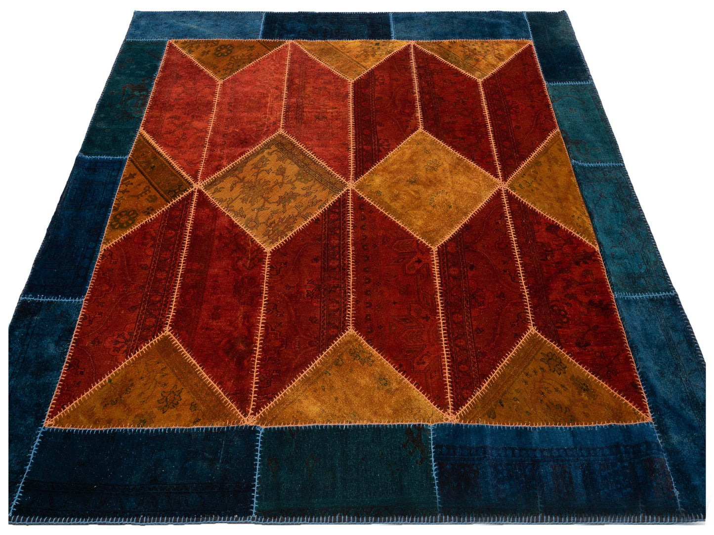Turkish Vestige Patchwork 114249 Multi 10x10 Hand Knotted Rug