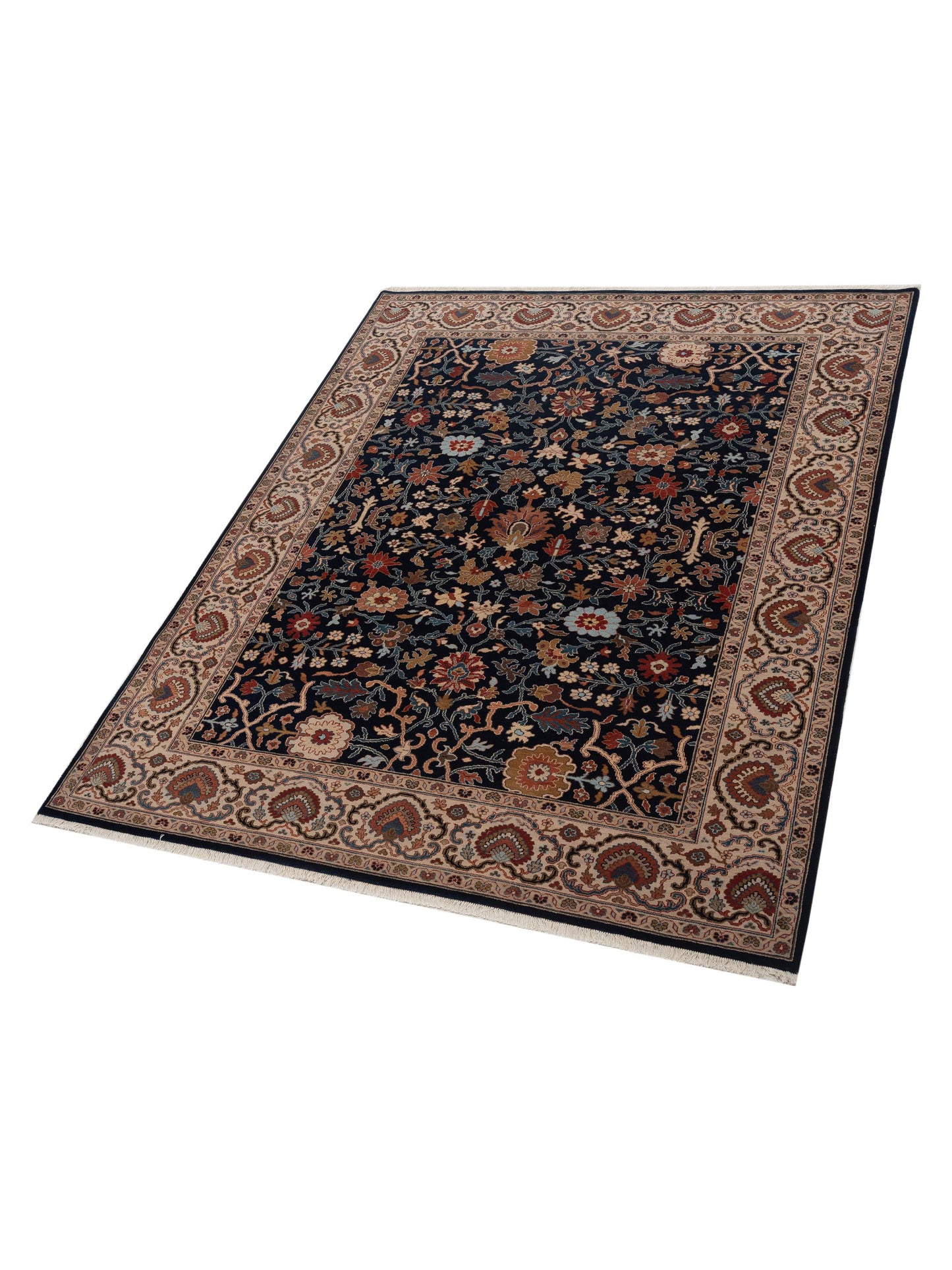 Crown 133184 Navy Ivory 8x10 Hand Knotted Rug
