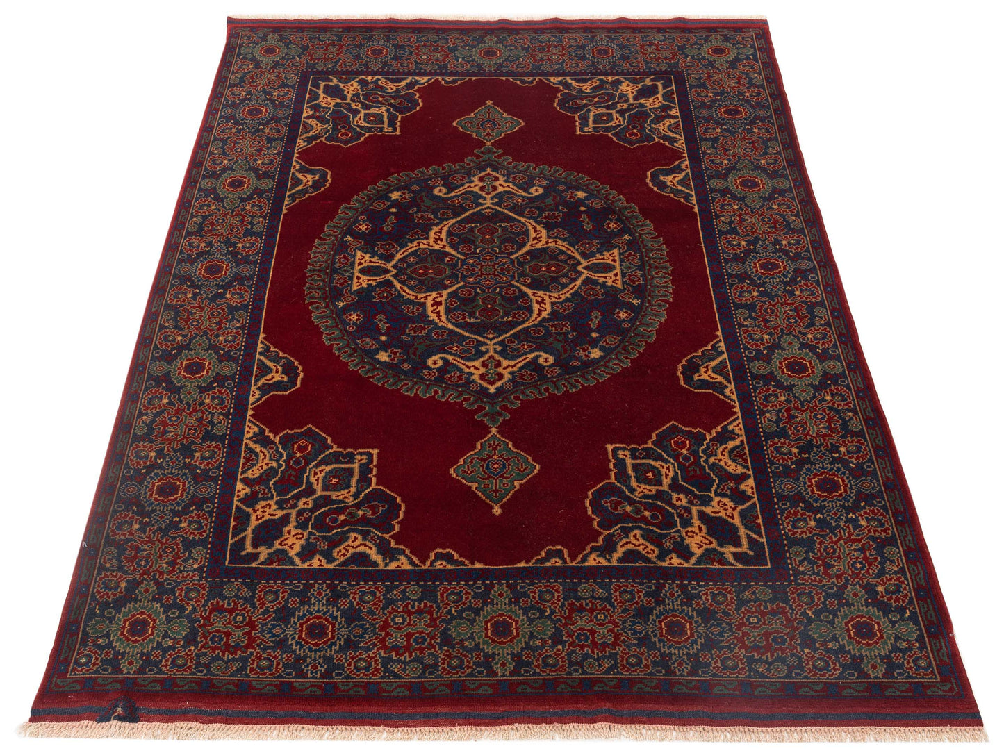 Turkish Shirwan 145120 Red Blue 5.9x8.5 Hand Knotted Rug