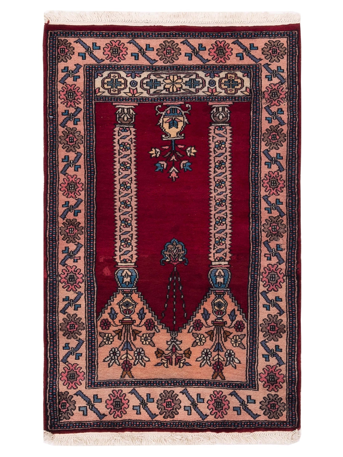 Nomad Bokhara  Burgundy Pink Traditional