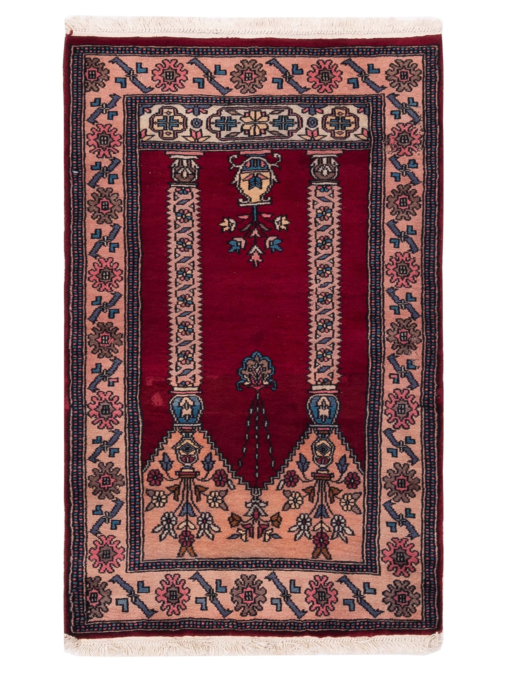 Nomad Bokhara  Burgundy Pink Traditional