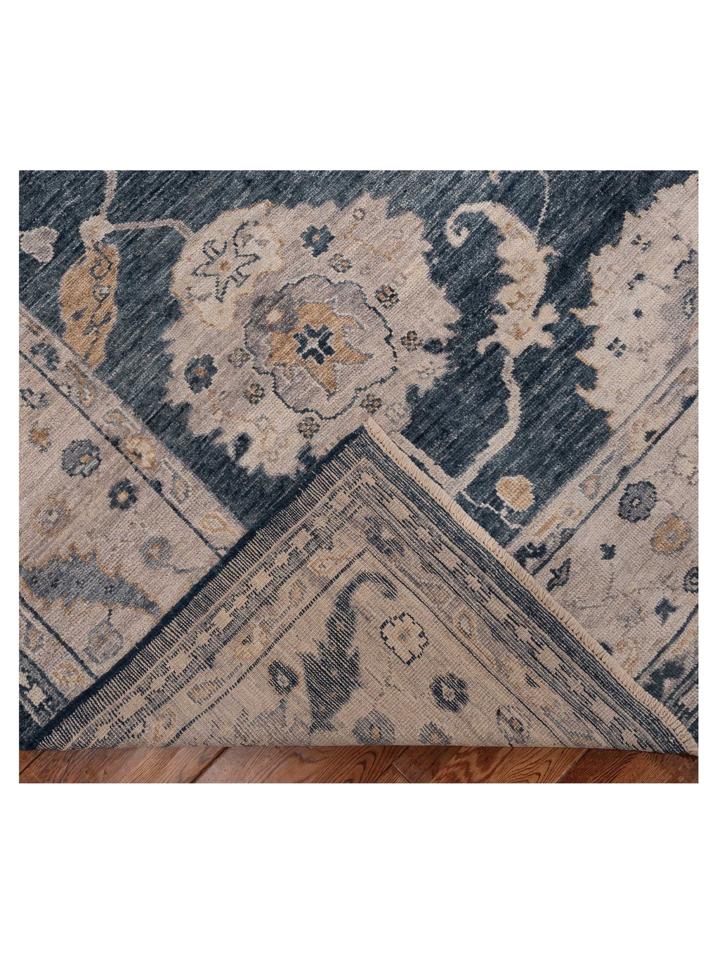 Angora Oushak 155015 Blue Ivory 9x11.10 Hand Knotted Rug