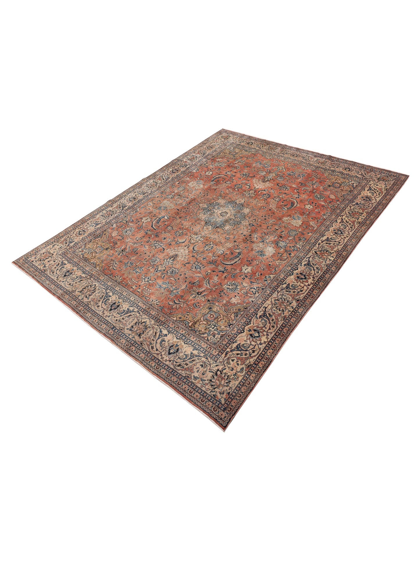 Persian 154319 Rust Beige 10.2x13.4 Hand Knotted Rug