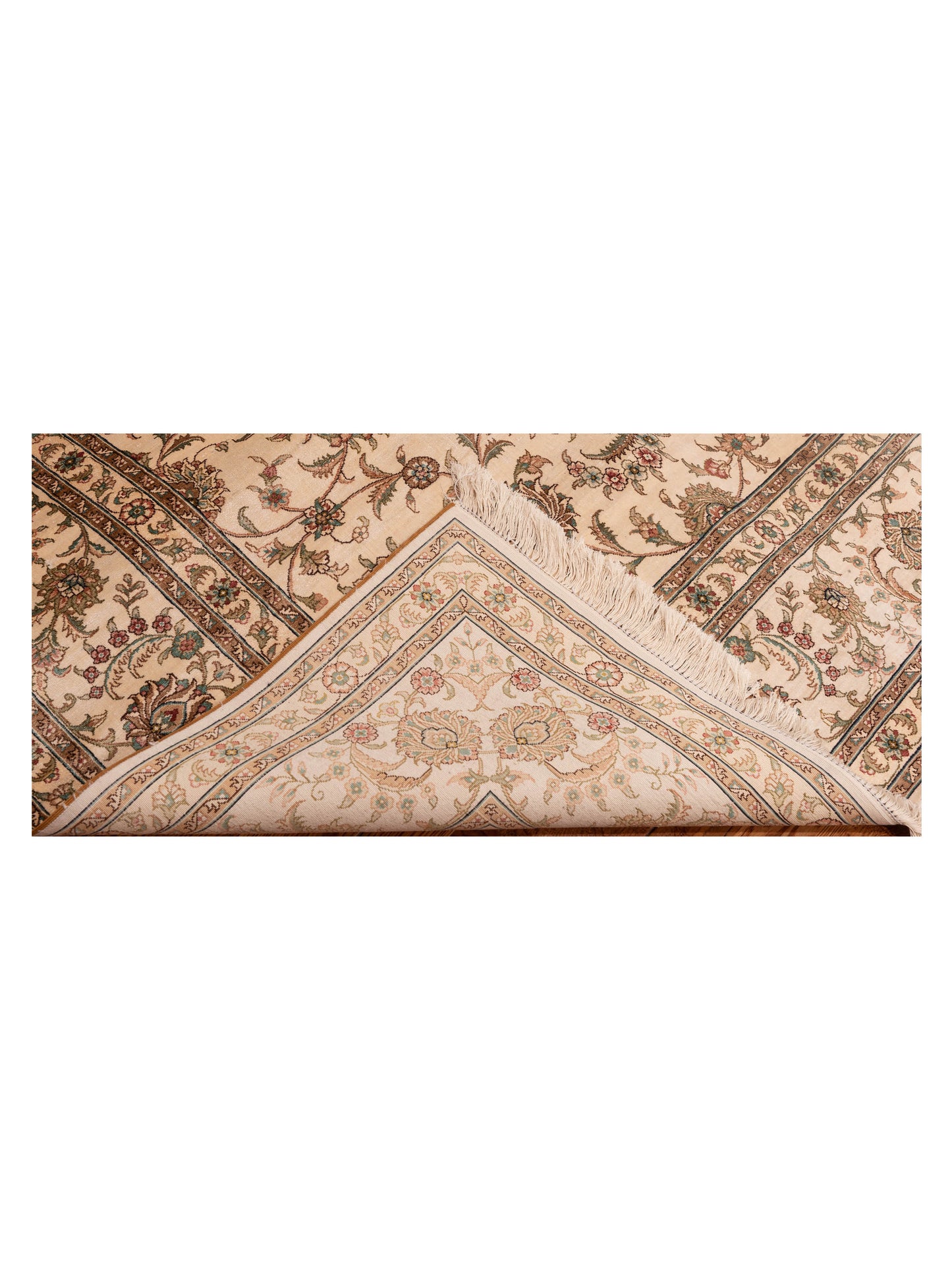 Pure Silk 113733 Ivory Ivory 6.3x8.11 Hand Knotted Rug