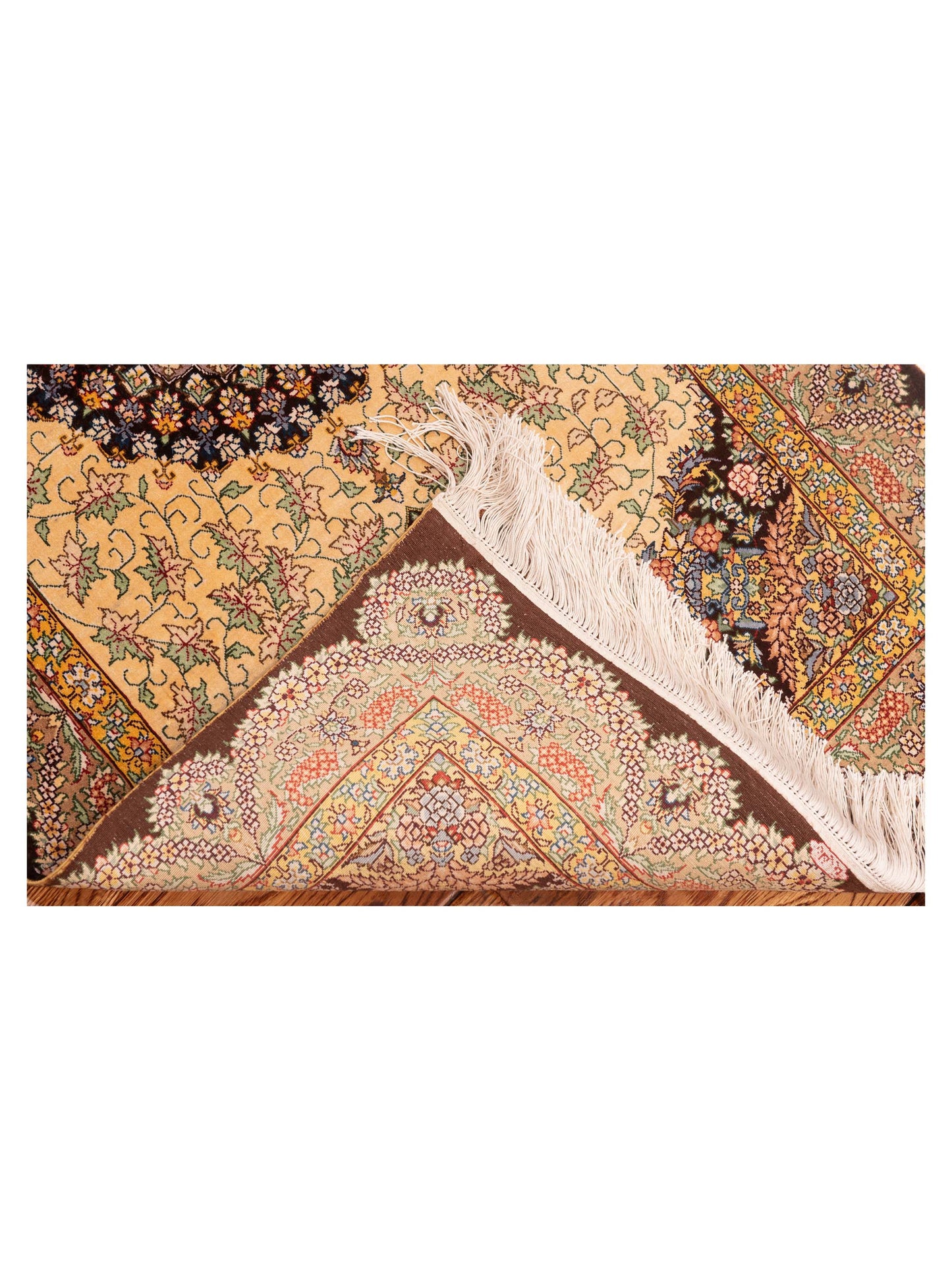 Pure Silk 120741 Gold Brown 2.3x4.2 Hand Knotted Rug