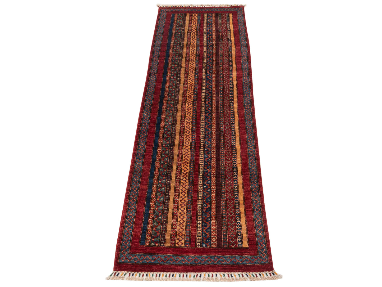Shawl 129322 Multi 2.9x9.9 Hand Knotted Rug