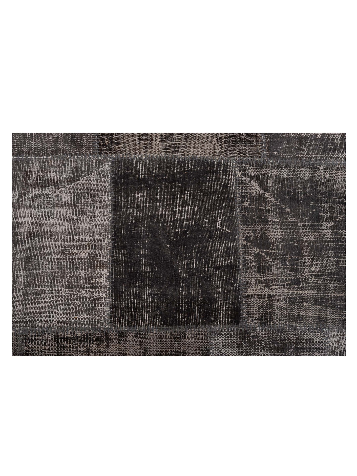 Turkish Vestige Patchwork 114947 Dark Gray 7.11x100 Hand Knotted Rug