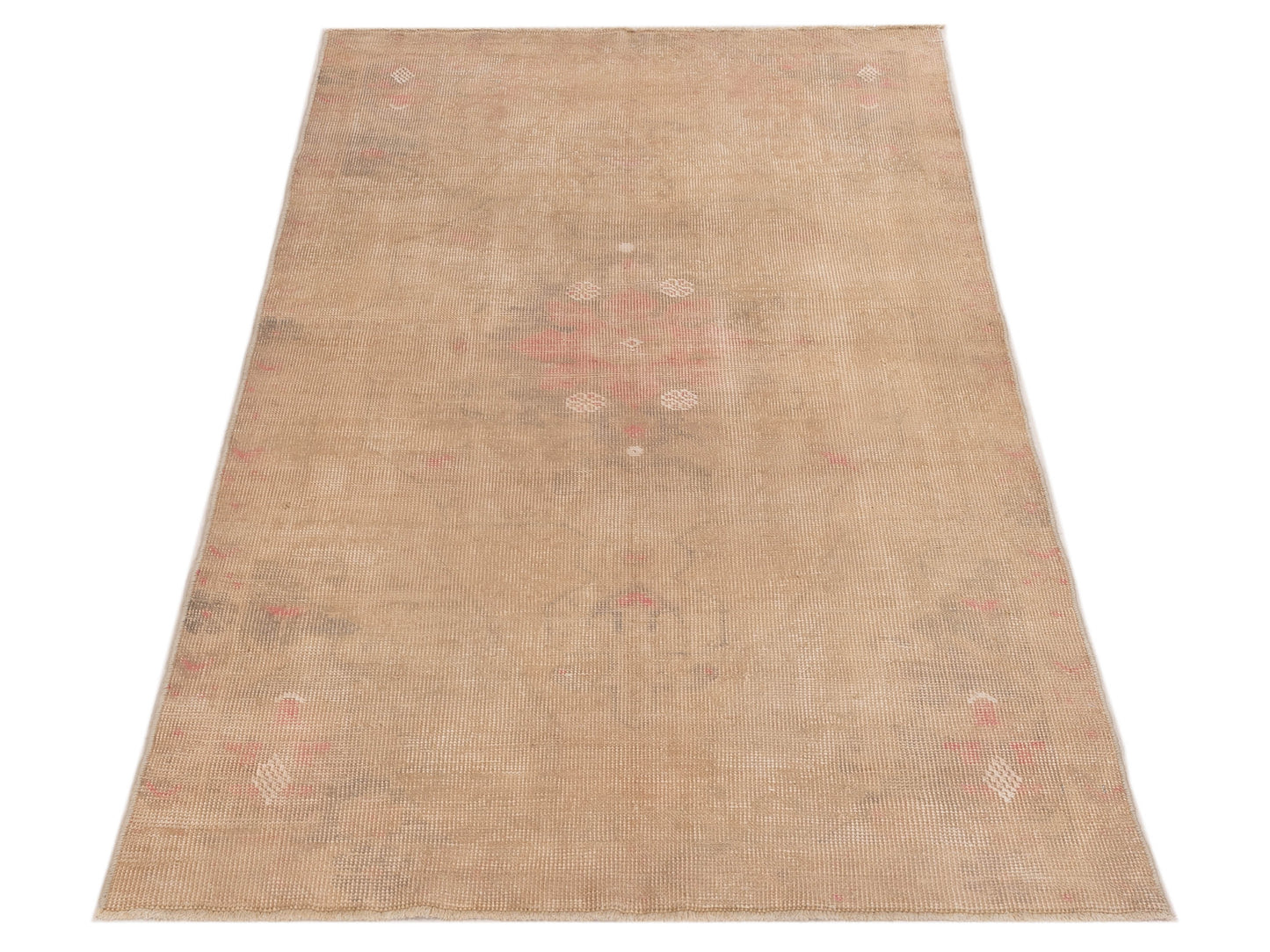 Vintage 131120 Beige 4x7.4 Hand Knotted Rug
