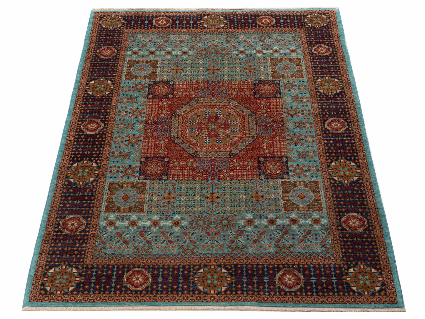 Artisan Mamluk 154775 Blue Black 5.8x8 Hand Knotted Rug