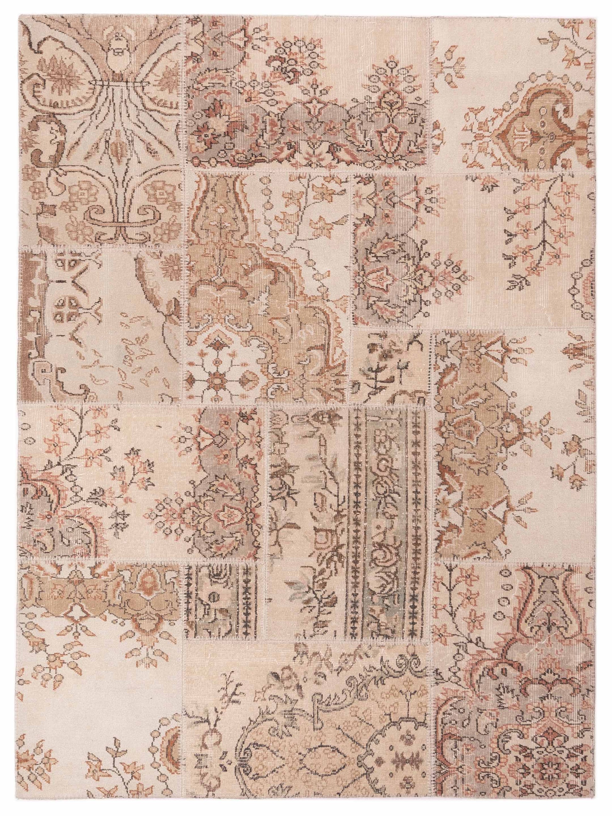 Pasha Turkish Vestige Patchwork  Beige Brown Contemporary