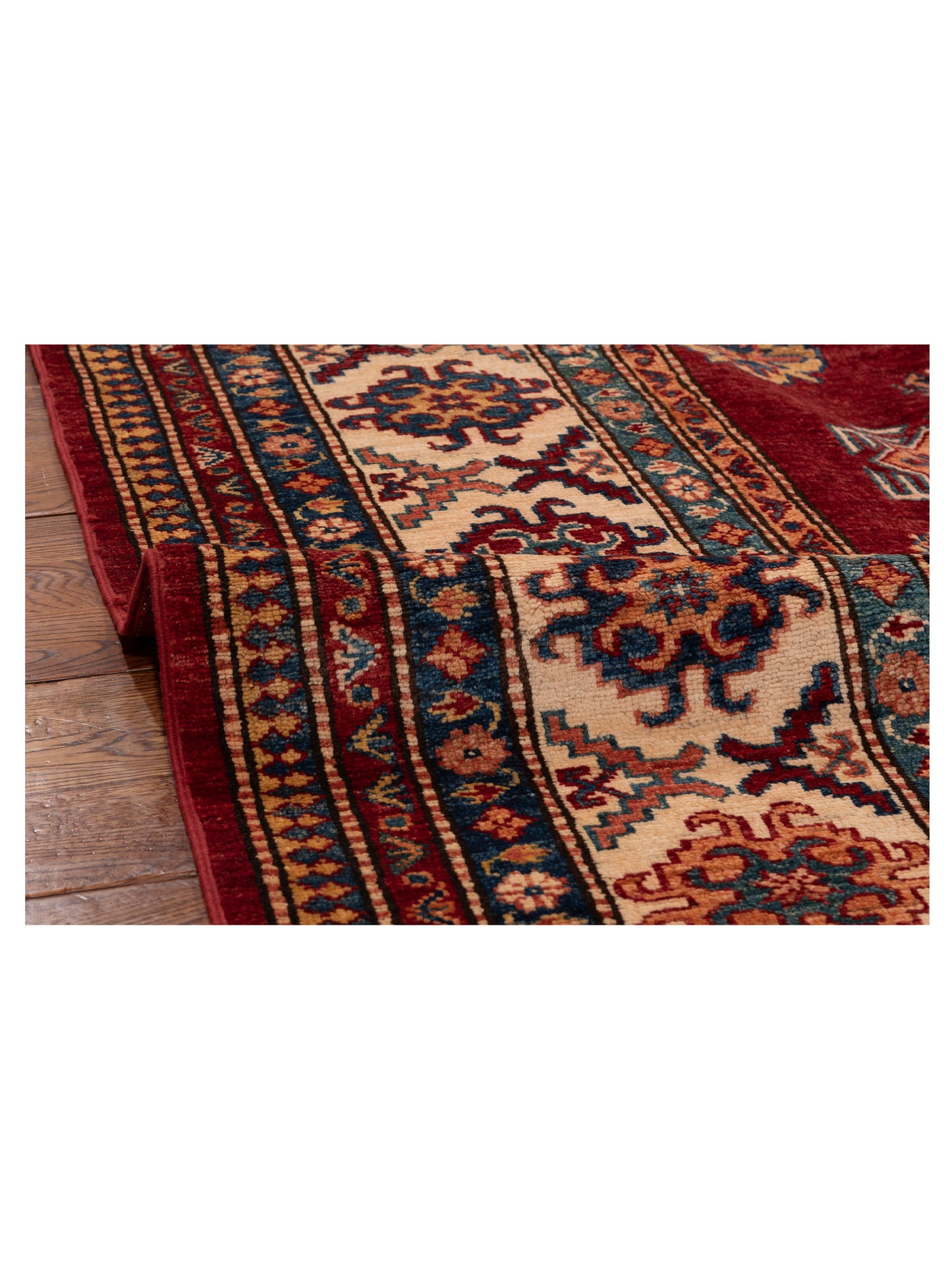 Kazak 152855 Red Ivory 9x12.1 Hand Knotted Rug