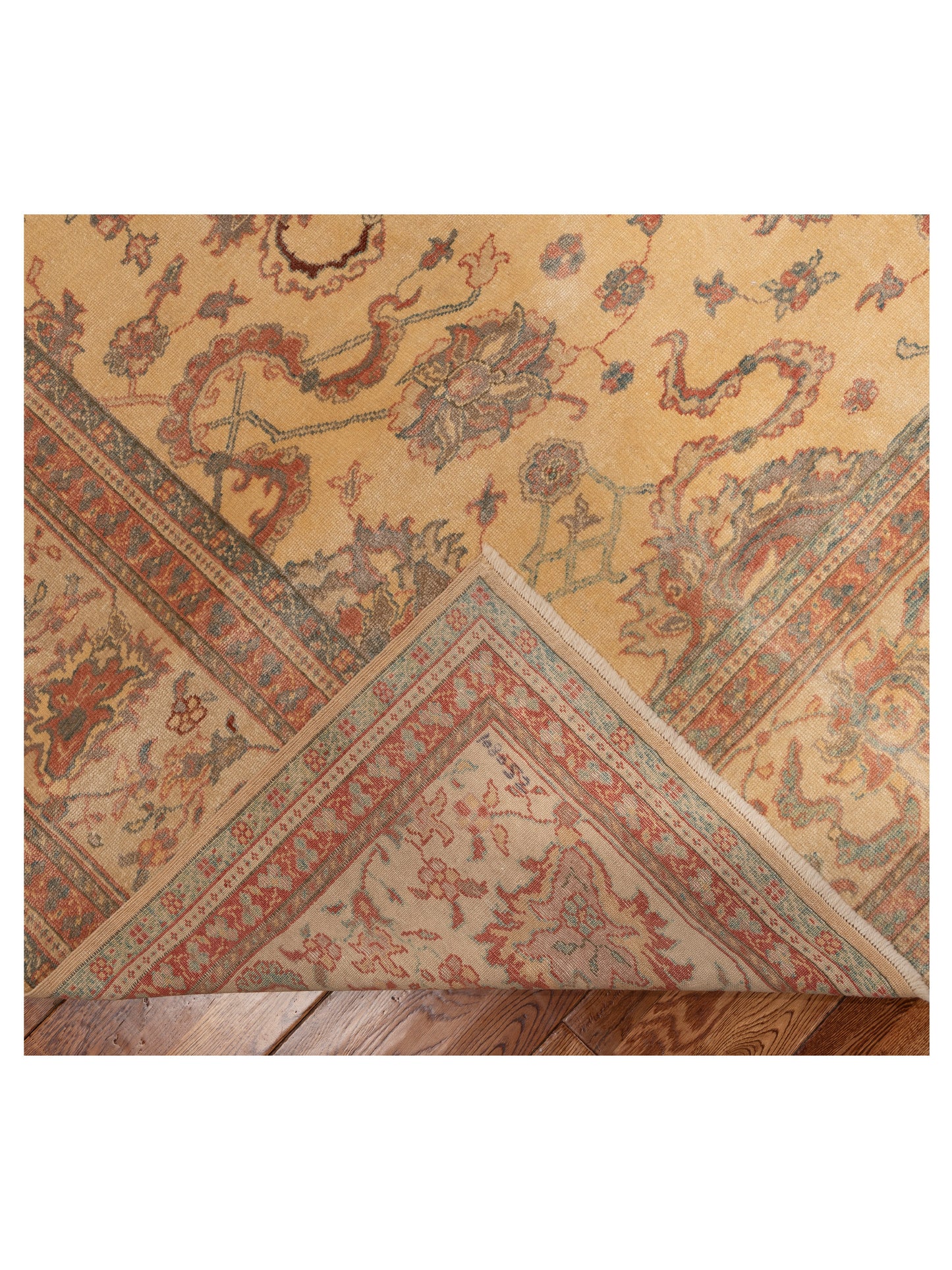 Antique Loom 108052 Gold Ivory 9.4x11.5 Hand Knotted Rug