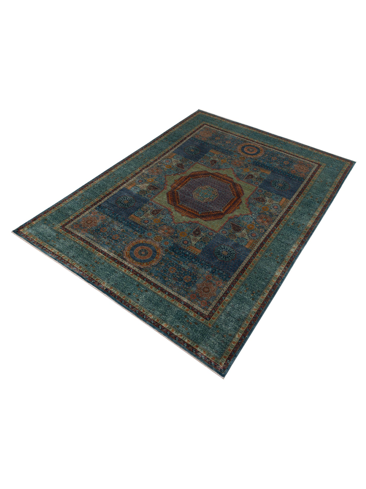 Artisan Mamluk 153561 Blue Turquoise 10.2x14.1 Hand Knotted Rug