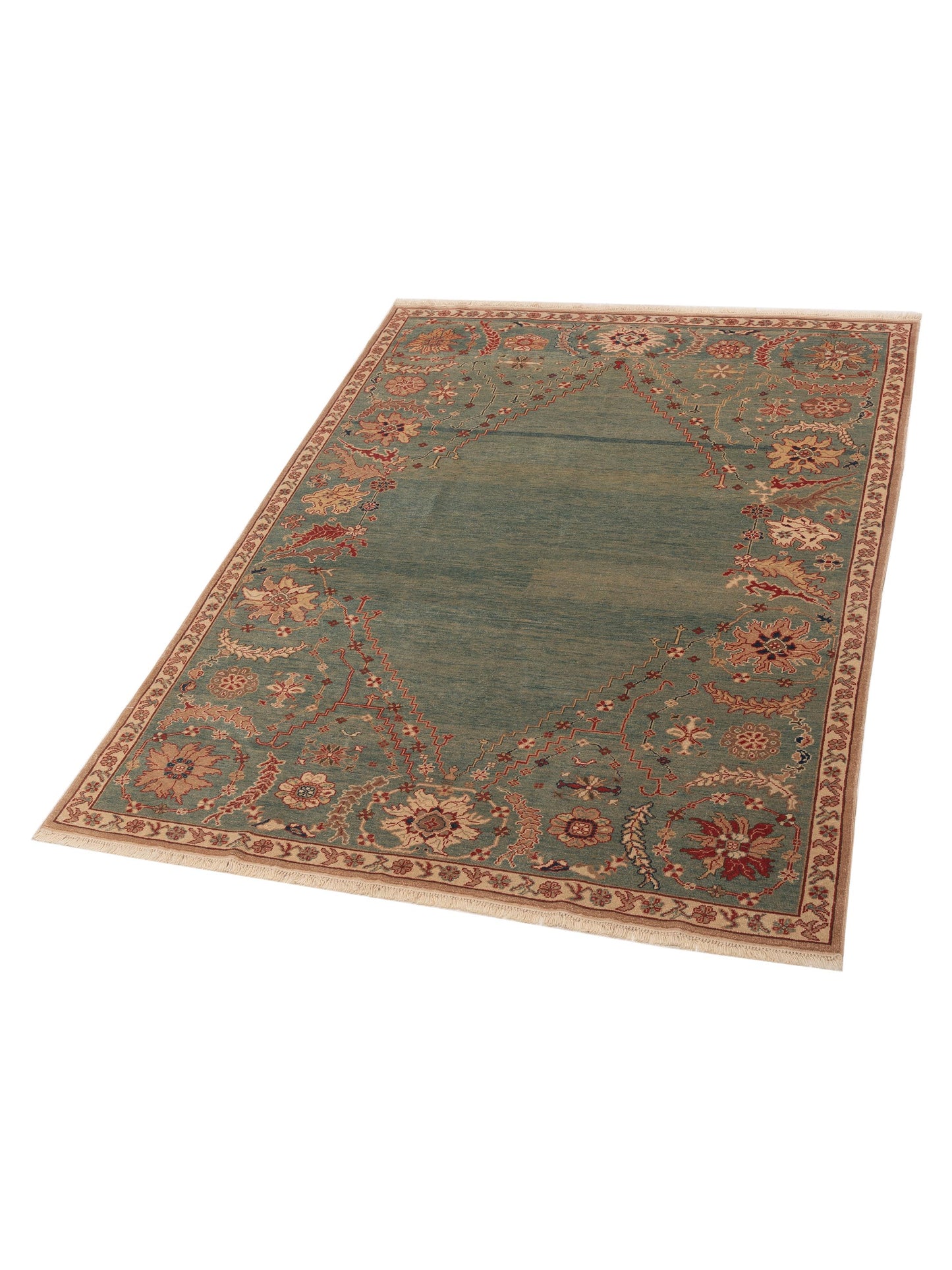 Antique Loom 104545 Green 6.9x8.5 Hand Knotted Rug