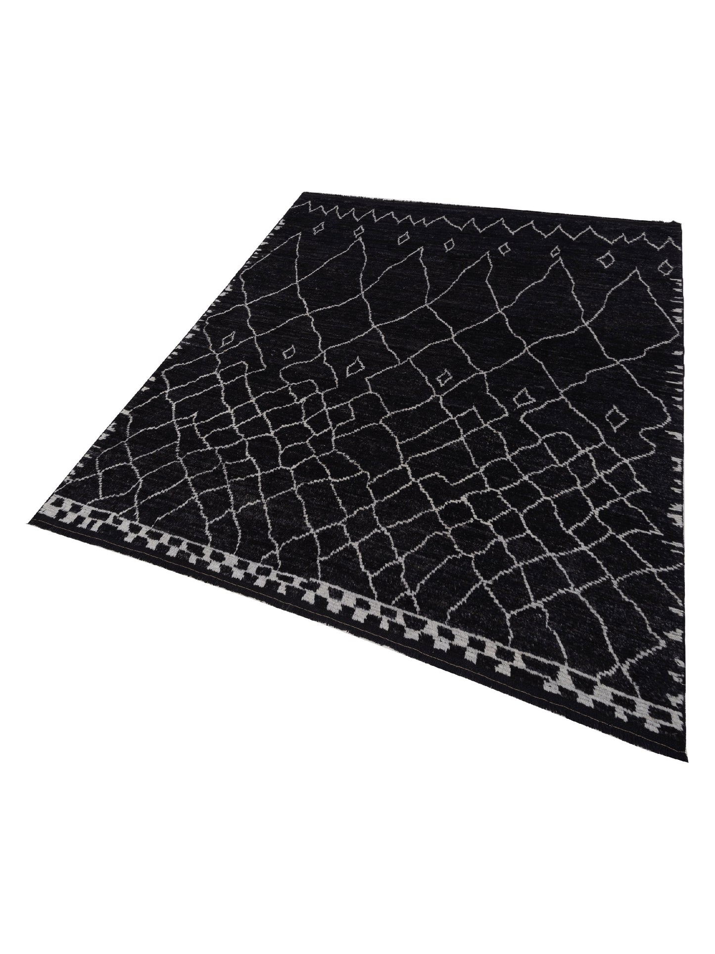 Berber Aspendos Black Ivory 8.4x10.3 Hand Knotted Rug