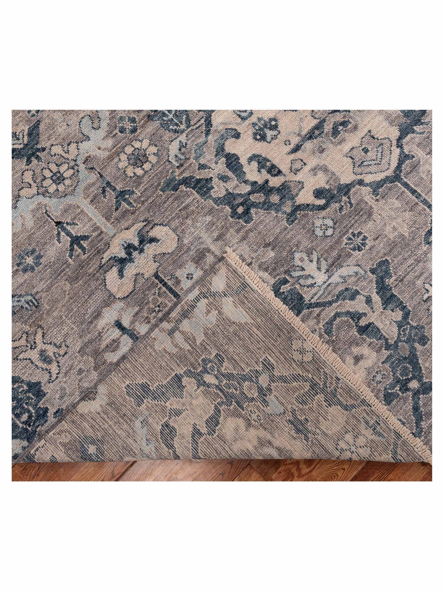 Angora Oushak 155002 Gray Blue 7.11x9.7 Hand Knotted Rug