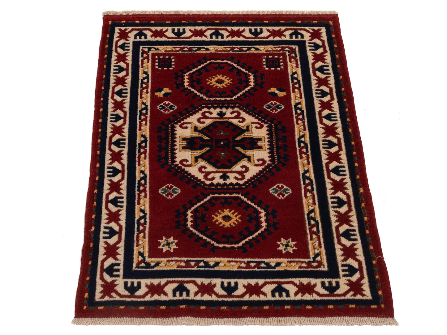 Turkish Shirwan 148350 Red Ivory 3x4 Hand Knotted Rug