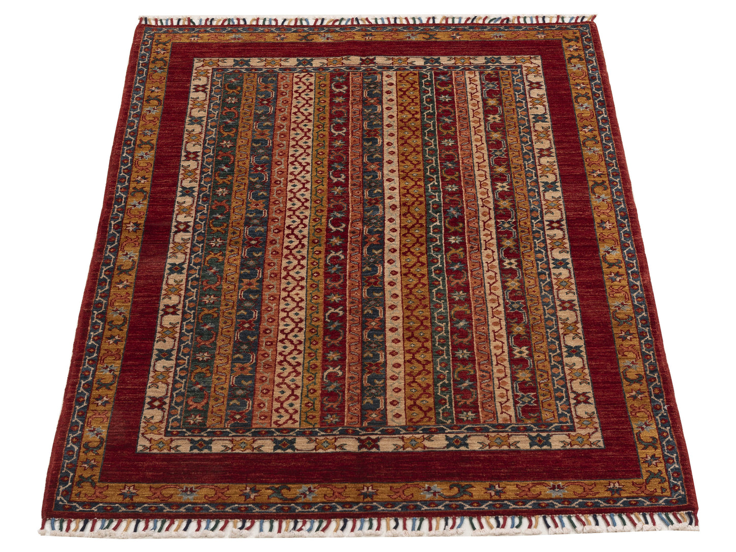 Shawl 151320 Multi Multi 4x5.11 Hand Knotted Rug