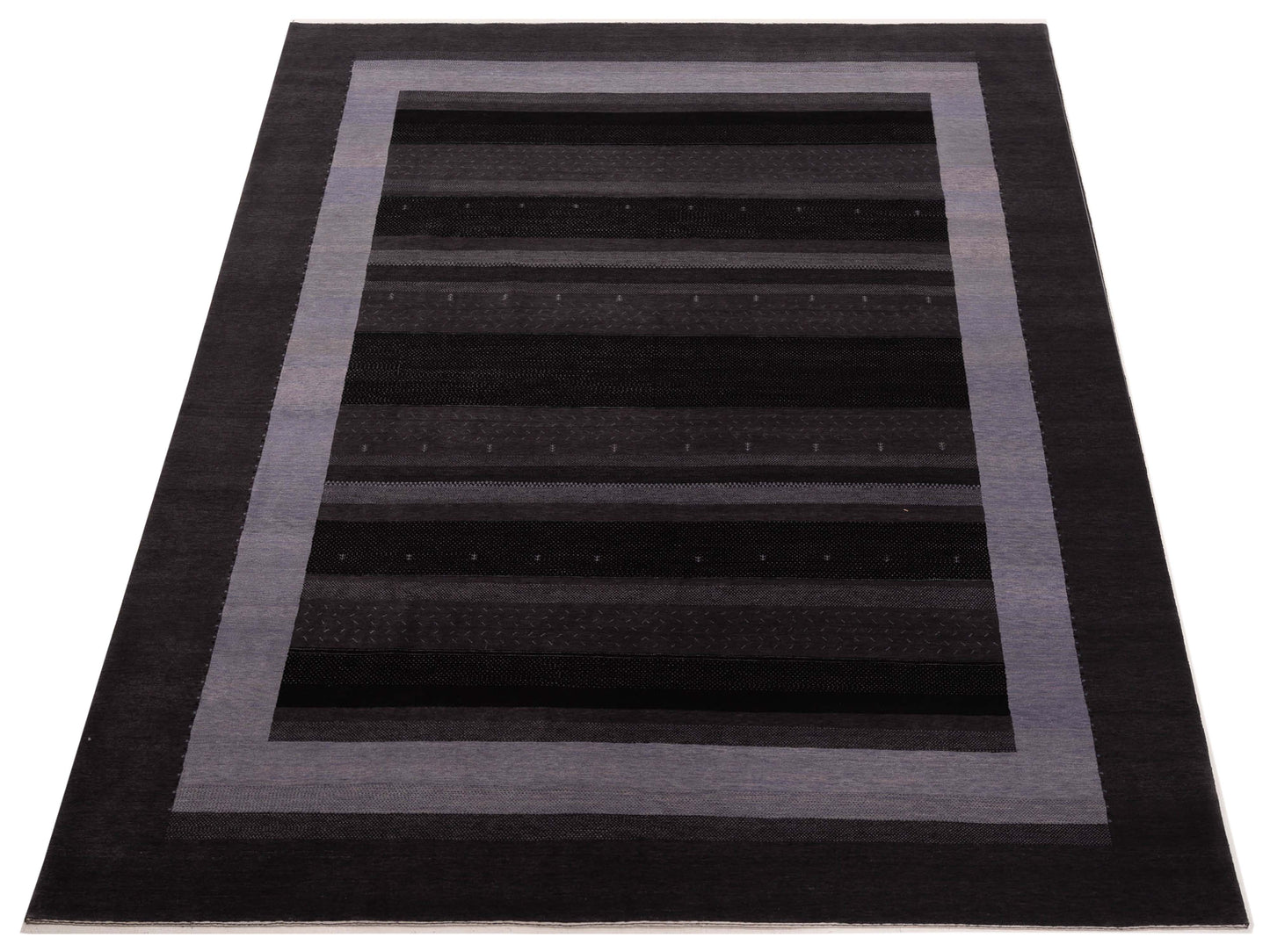 Loribaft 108475 Gray Gray 8.10x12.2 Hand Knotted Rug