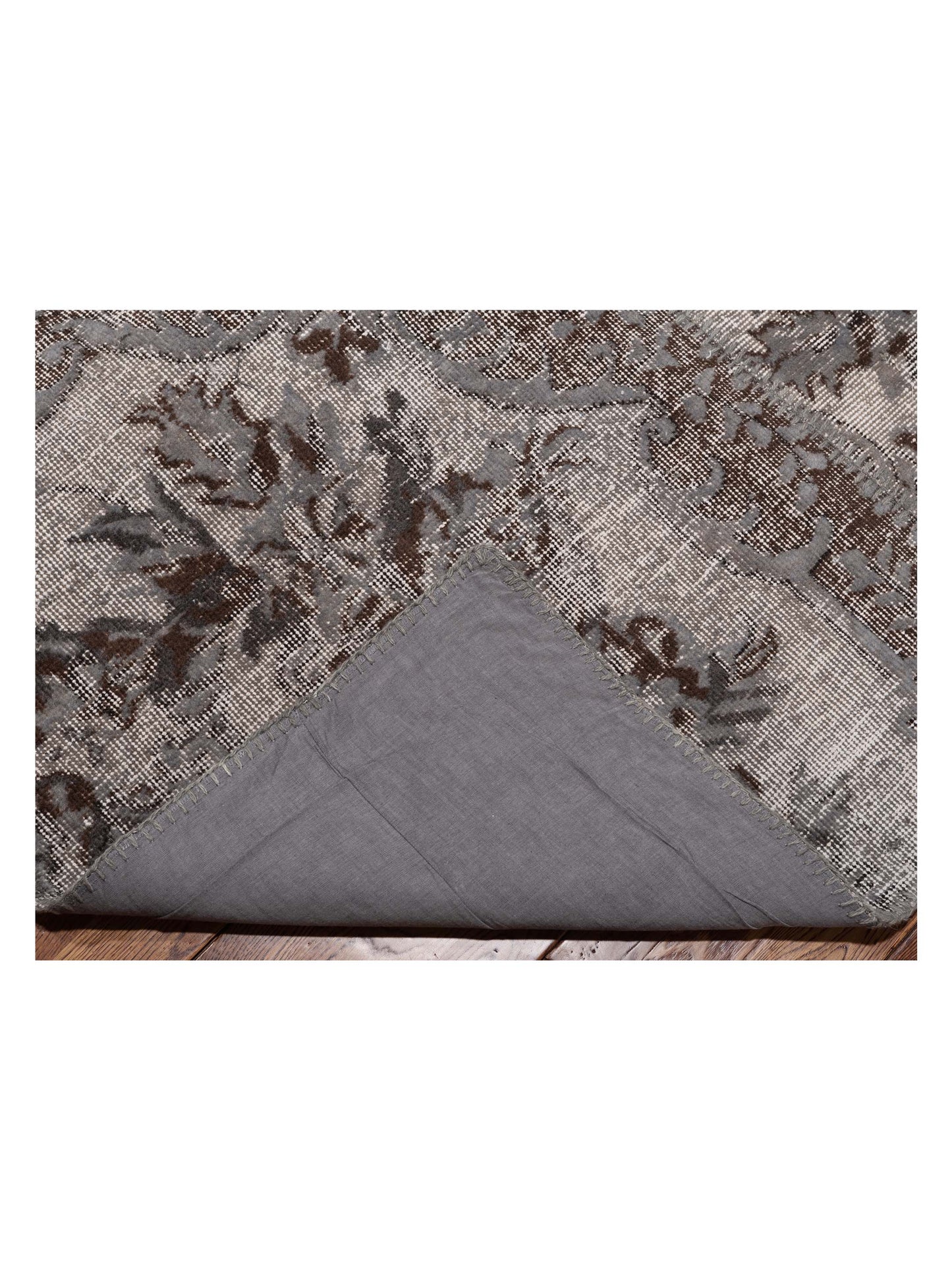 Turkish Vestige Patchwork 130965 Gray 11.5x15.6 Hand Knotted Rug