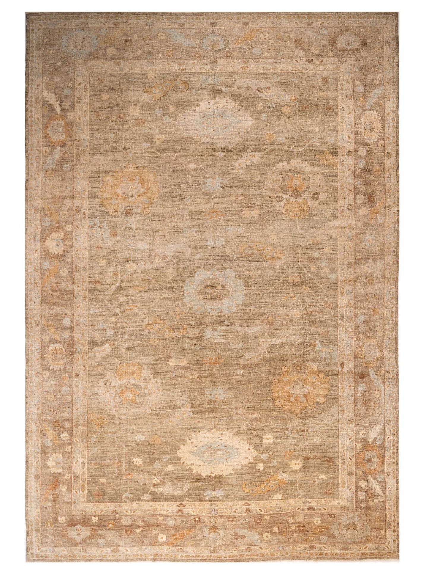 Anadol Angora Oushak  Green Brown Traditional
