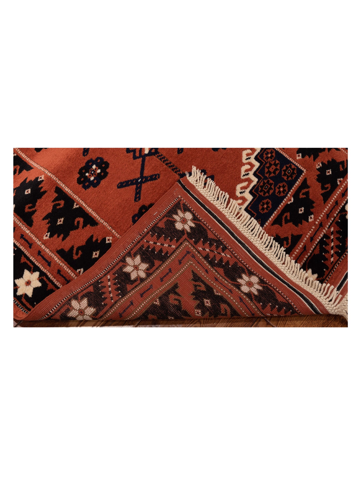 Turkish Shirwan 148379 Brick Black 3.4x4.9 Hand Knotted Rug