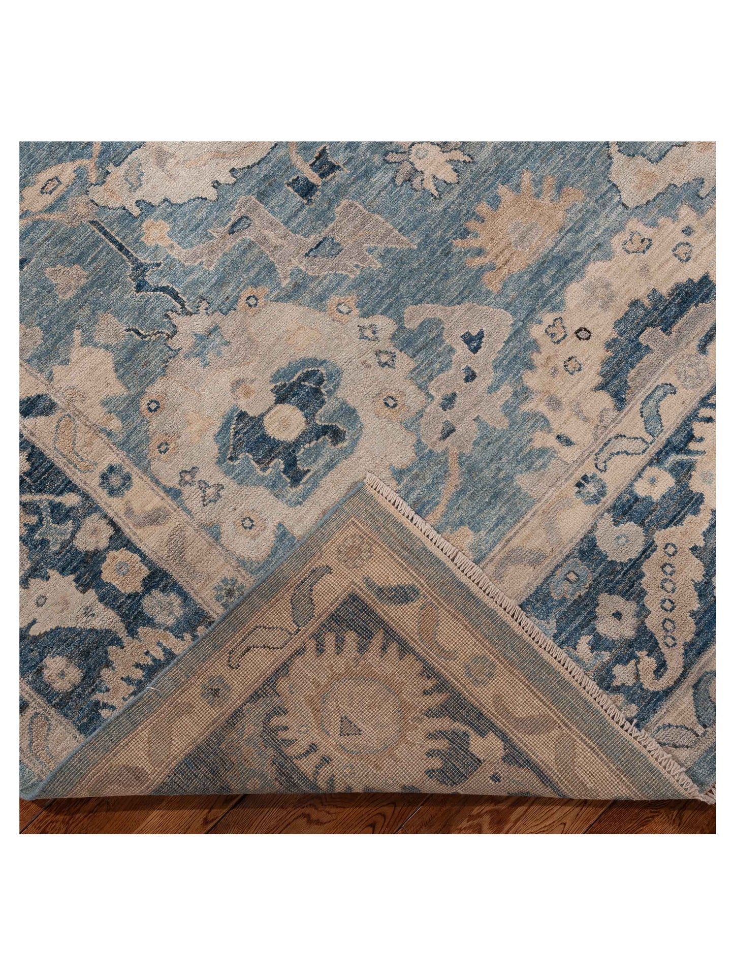 Anadol Oushak 154809 Blue Blue 8.2x10.1 Hand Knotted Rug
