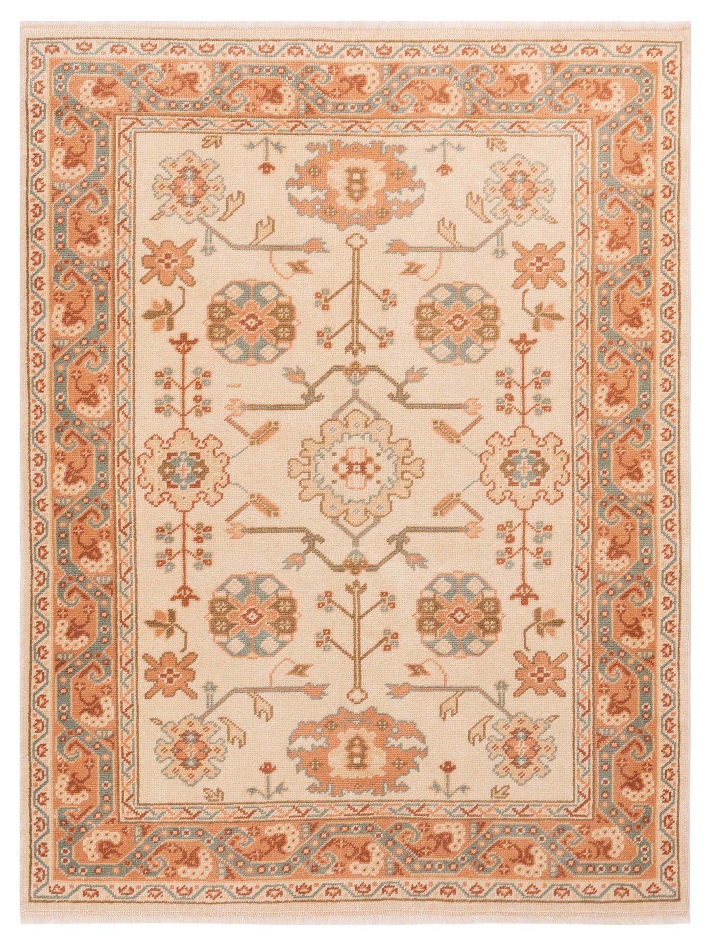 Pasha Anadol Oushak  Ivory Pink Traditional