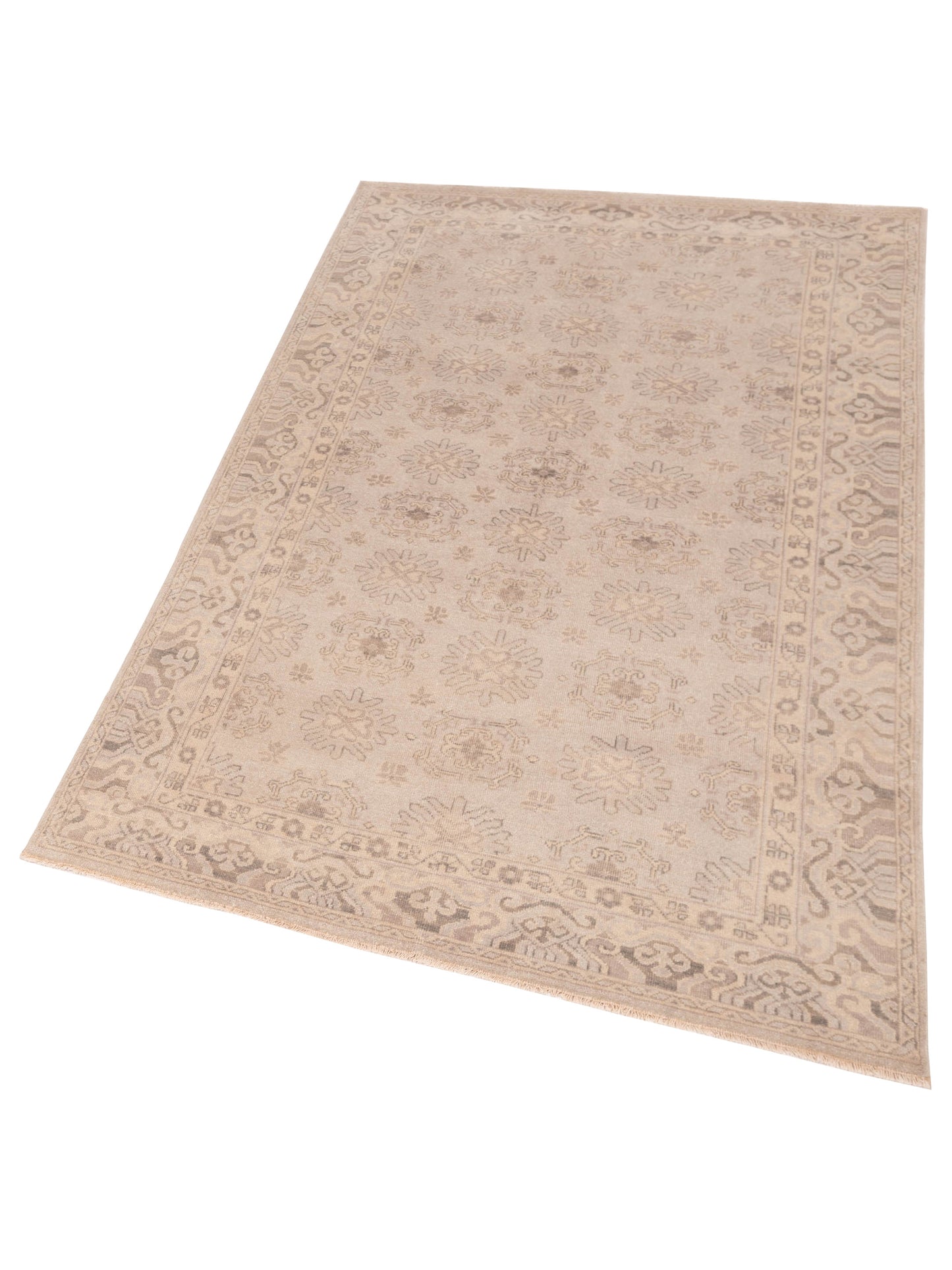 Evren 123396 Silver Silver 5x8 Hand Knotted Rug