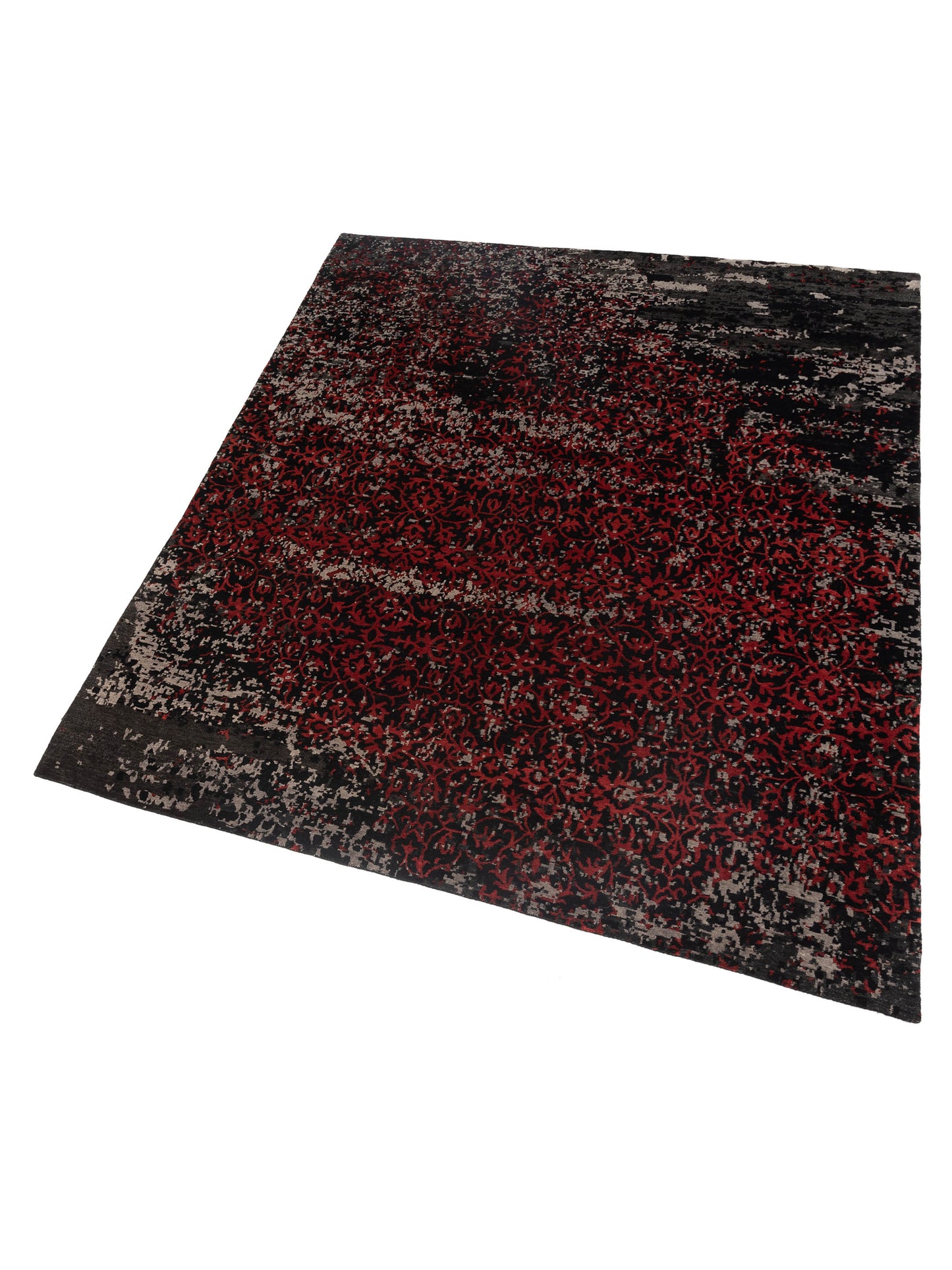 Tibetino 124309 Charcoal Red 7.11x9.10 Hand Knotted Rug