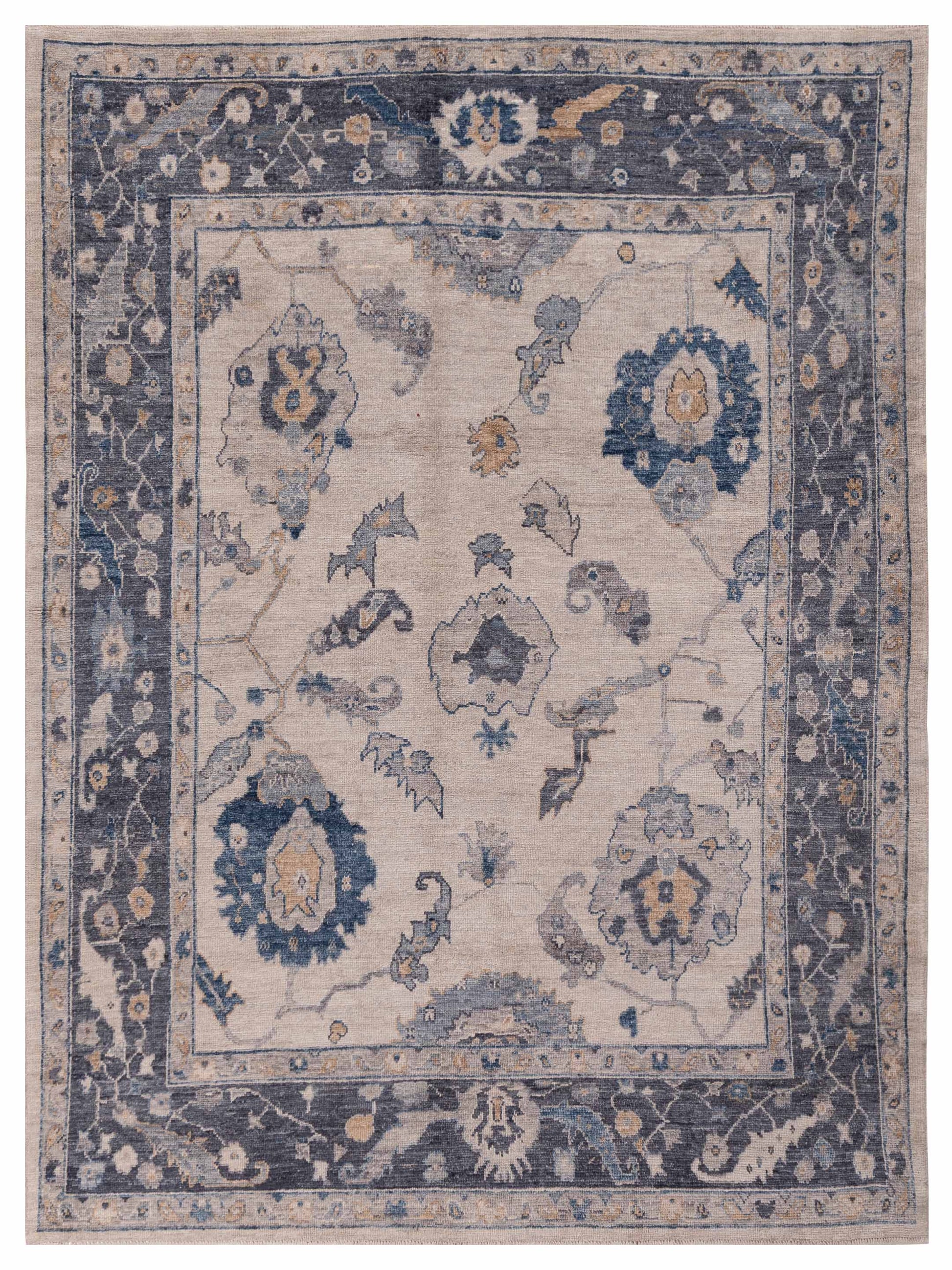 Anadol Angora Oushak  Ivory Blue Traditional
