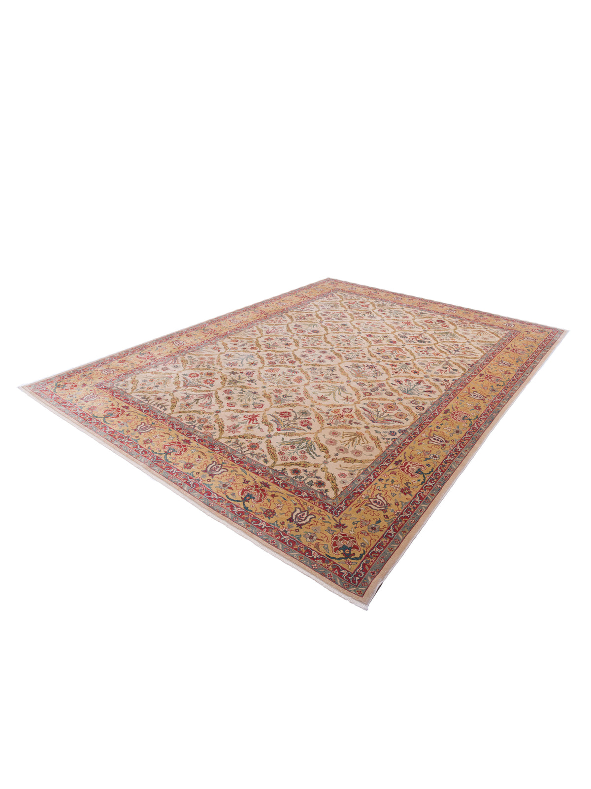 Antique Loom 107947 Beige Gold 10.3x13.8 Hand Knotted Rug