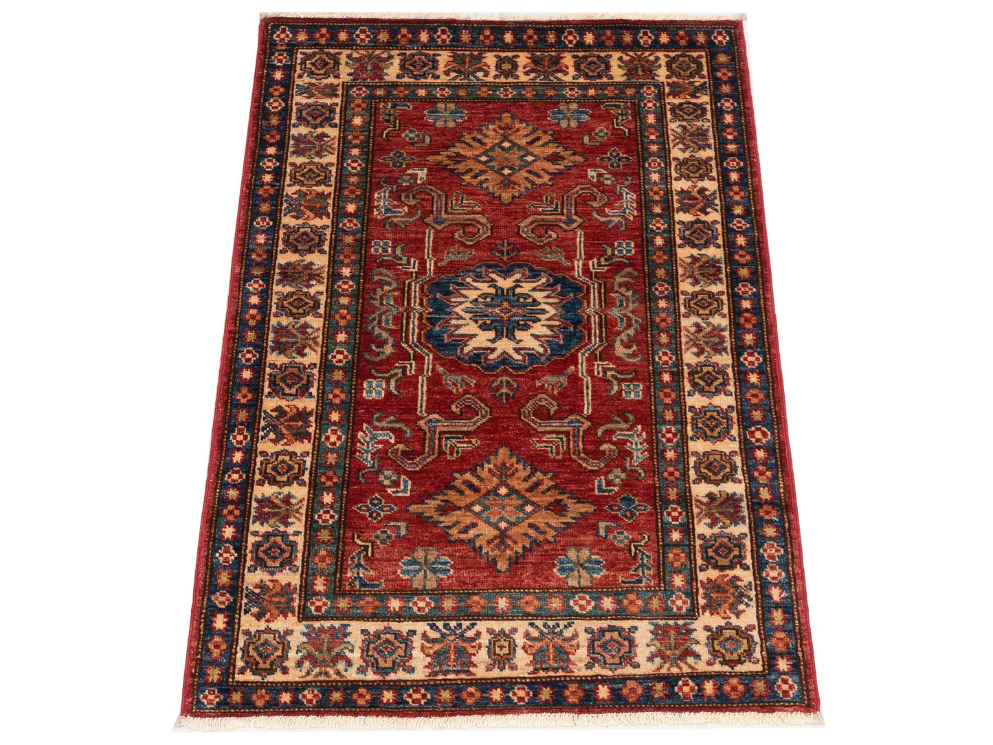 Artisan Kazak 149156 Red Ivory 2.8x3.10 Hand Knotted Rug