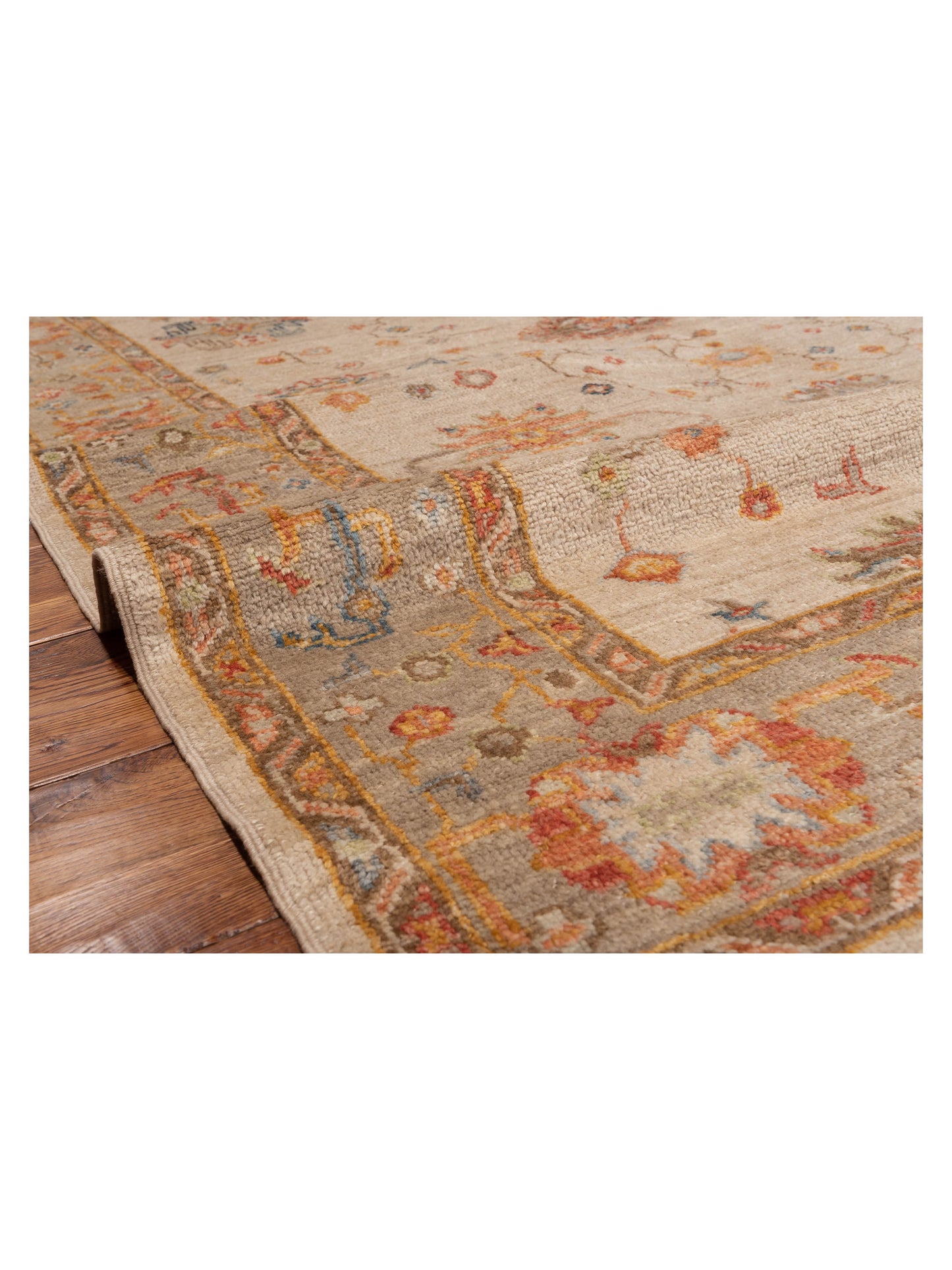 Angora Oushak 150281 Beige Brown 6.1x8.11 Hand Knotted Rug