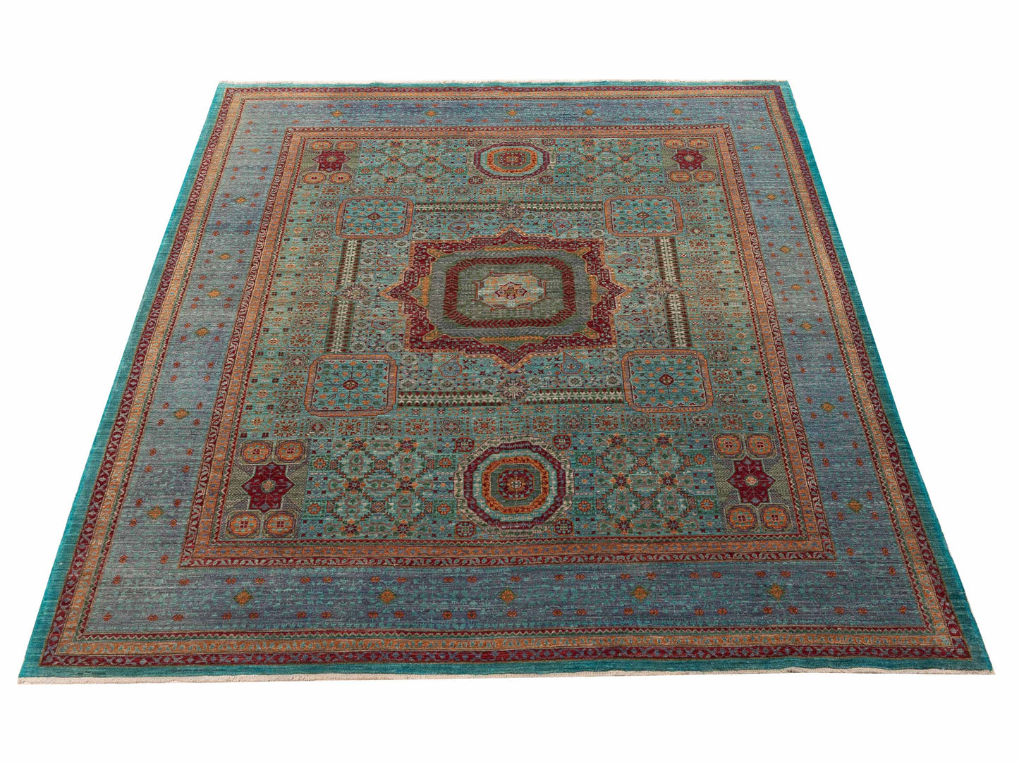 Artisan Mamluk 154720 Blue Purple 8.2x10 Hand Knotted Rug
