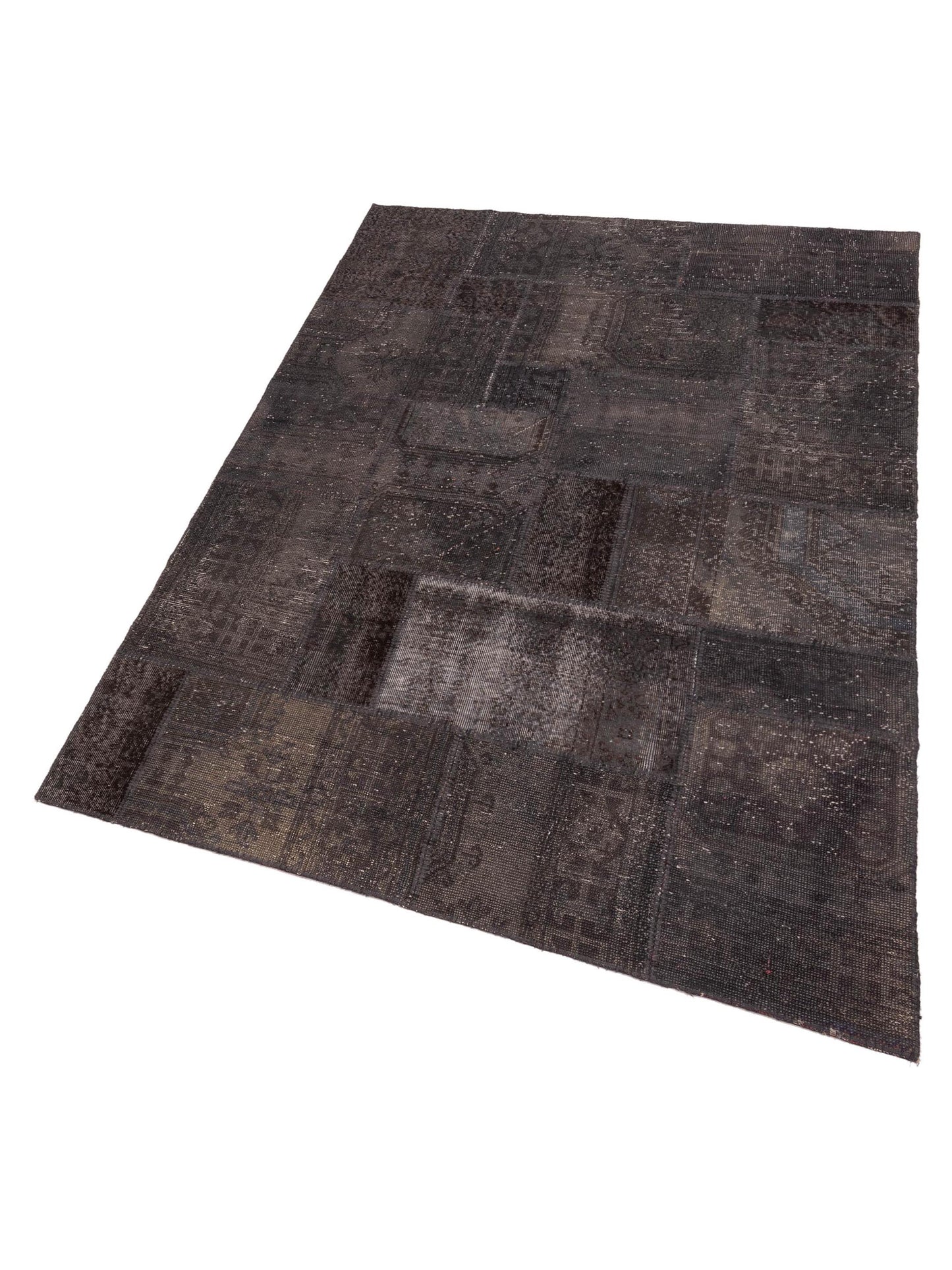 Turkish Vestige Patchwork 110145 Dark Gray Dark Gray 6x9 Hand Knotted Rug