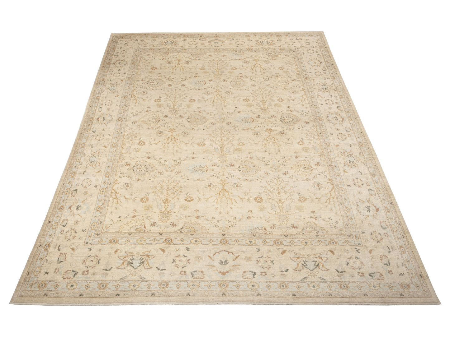 Angora Oushak 134477 Ivory Ivory 13.8x16.11 Hand Knotted Rug