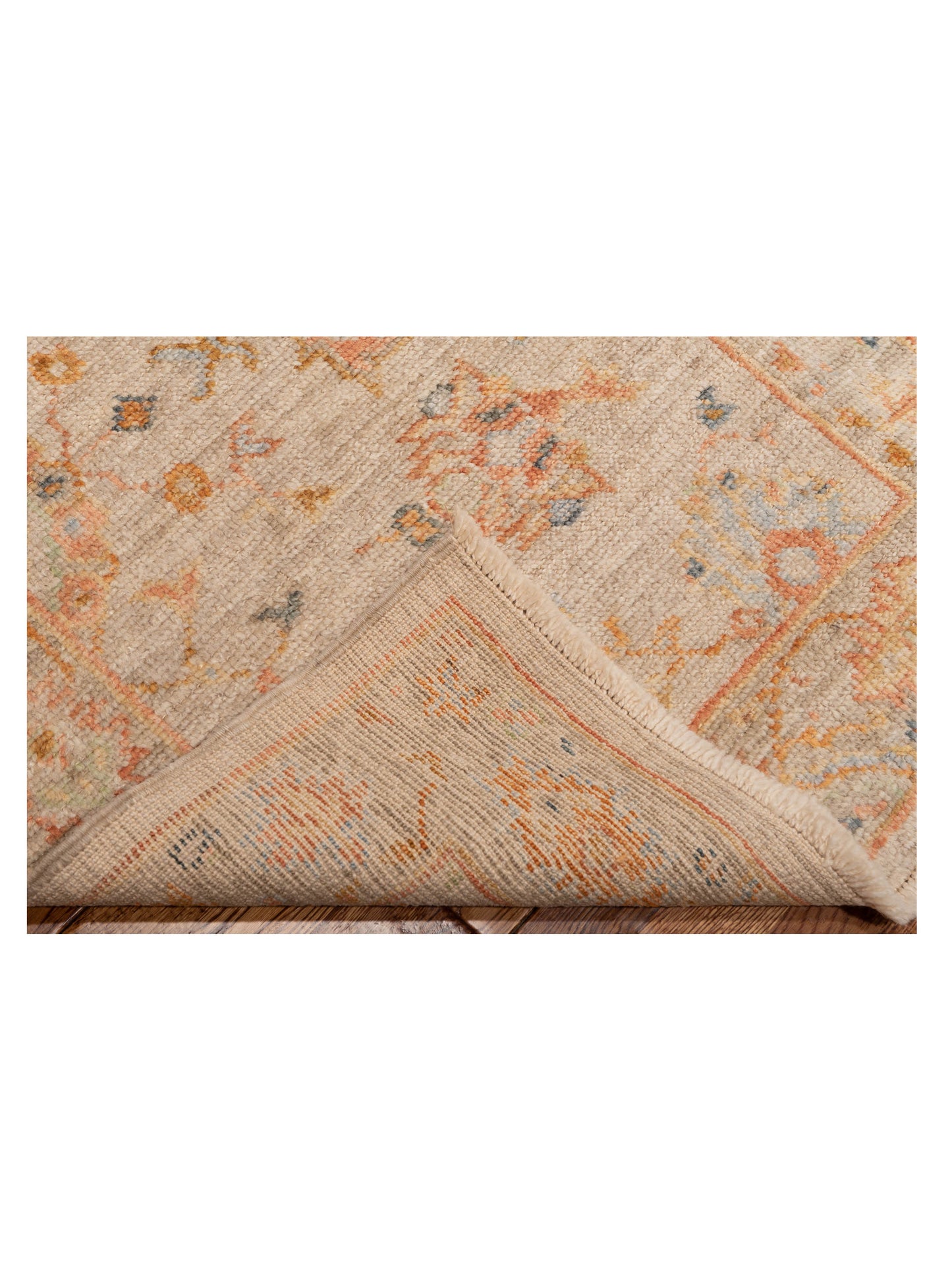 Angora Oushak 149576 Ivory Silver 2.6x14 Hand Knotted Rug