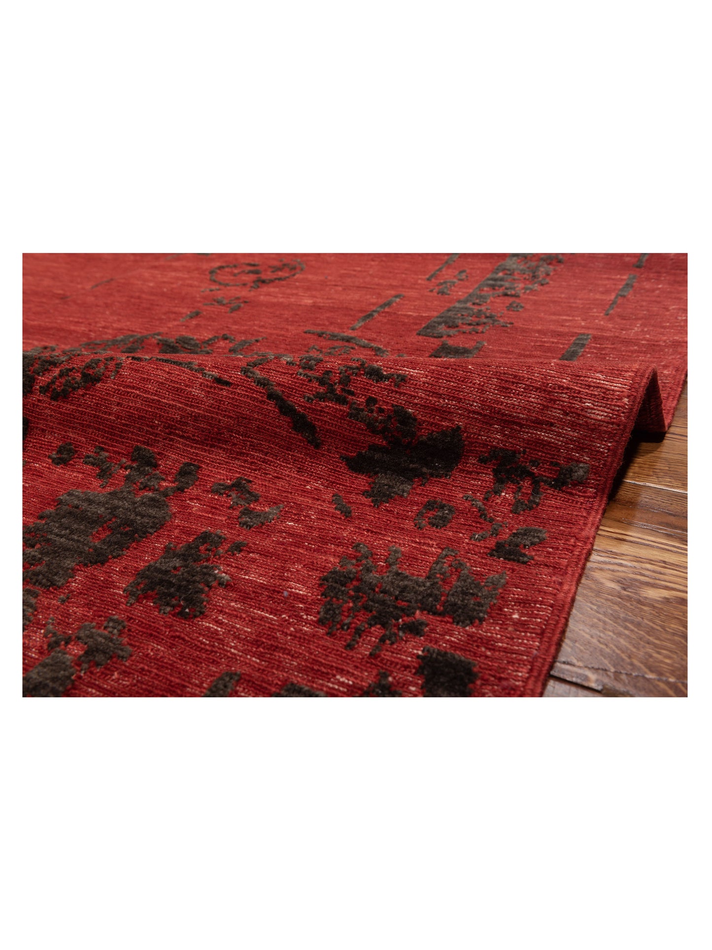 Defne Clove Red Charcoal 7.10x9.4 Hand Knotted Rug