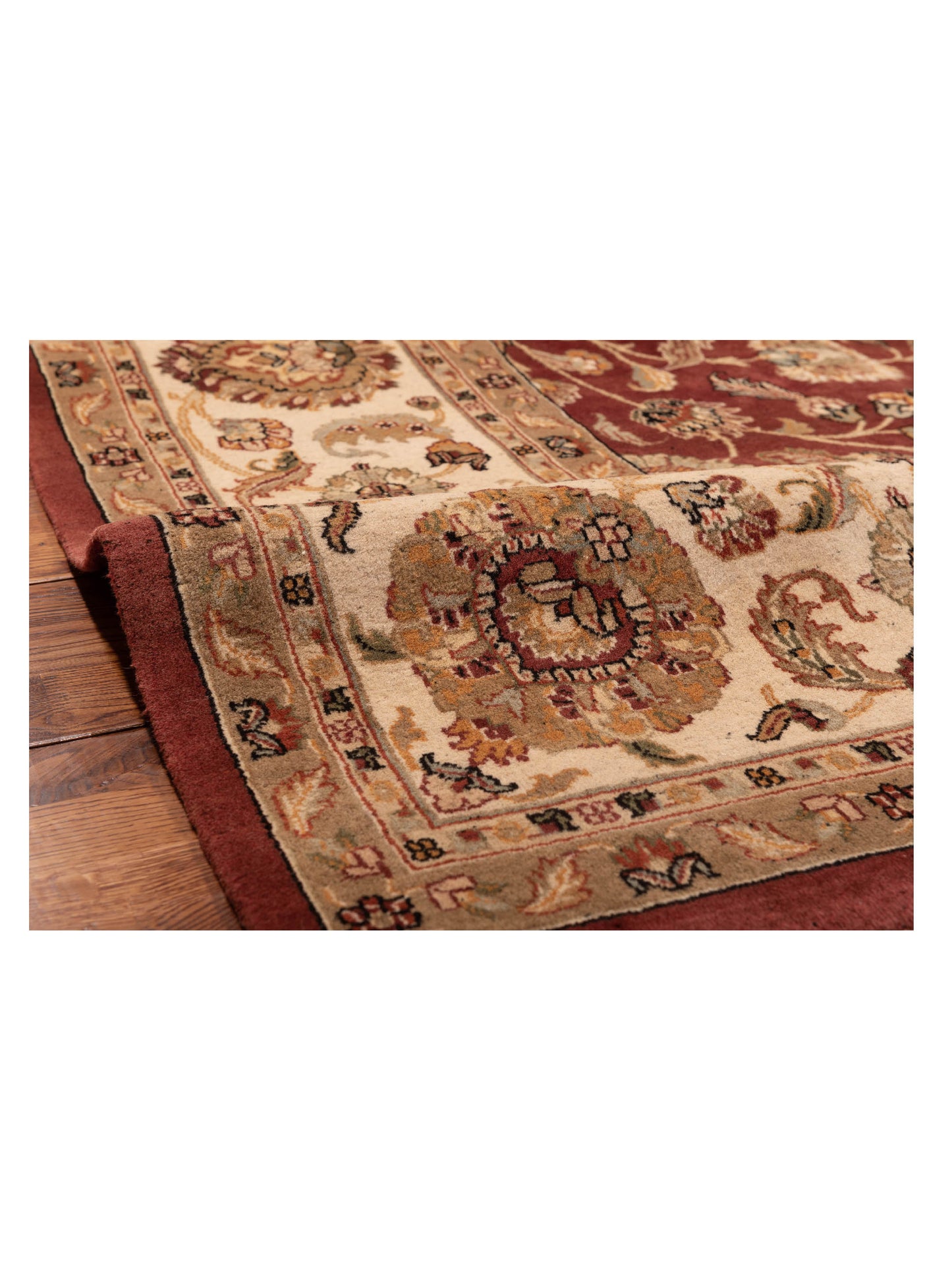 Crown 148308 Burgundy Ivory 8.11x12.9 Hand Knotted Rug