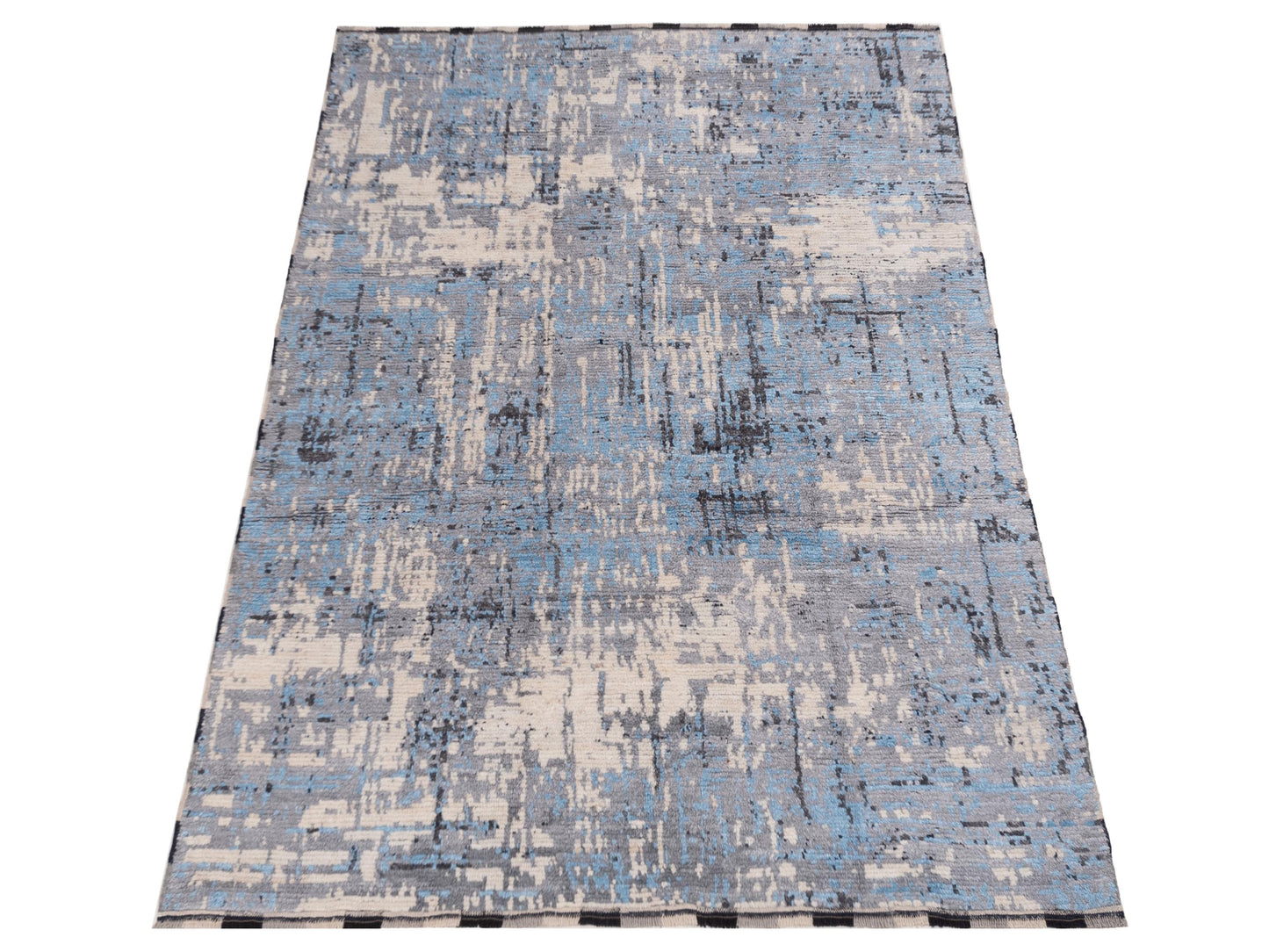Atlas 150450 Gray Blue 8x9.9 Hand Knotted Rug